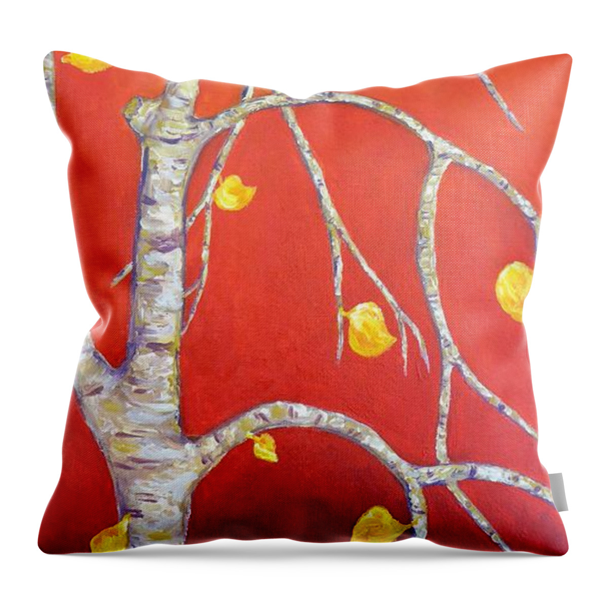 Painting Throw Pillow featuring the painting Red Autumn by Cristina Stefan