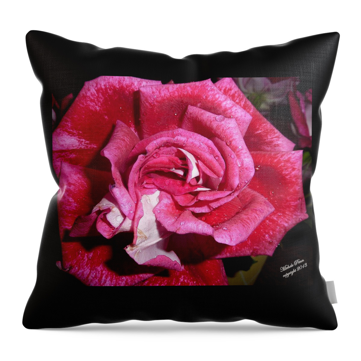 Red Rose Throw Pillow featuring the photograph Red Beauty 2 by Michele Penn