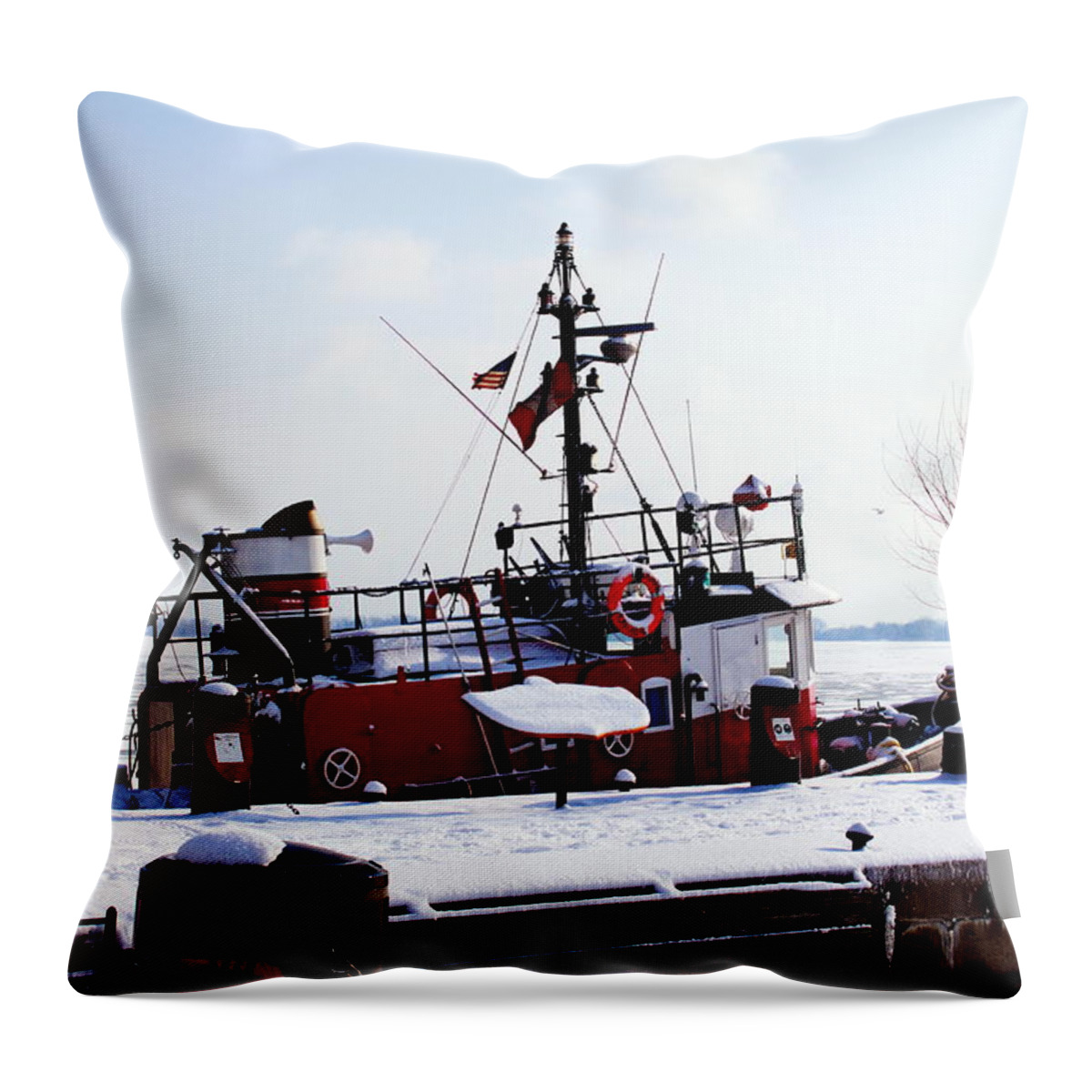 Nature Throw Pillow featuring the photograph Red Boat by Nicky Jameson