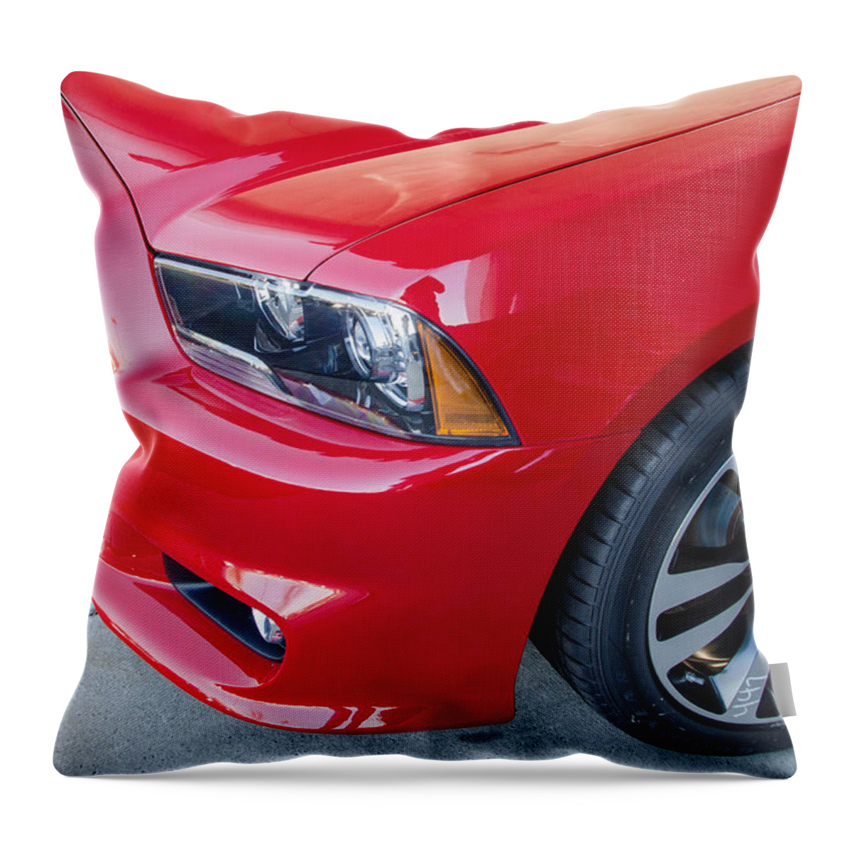 Automobile Throw Pillow featuring the photograph Red Charger 1508 by Guy Whiteley