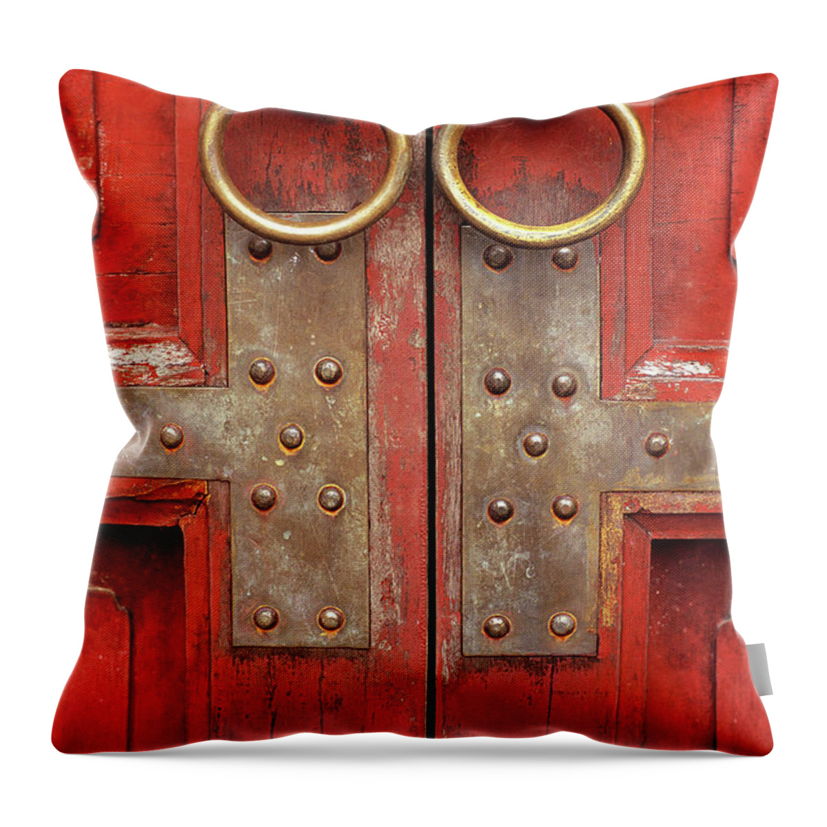 Vietnam Throw Pillow featuring the photograph Red Doors 02 by Rick Piper Photography