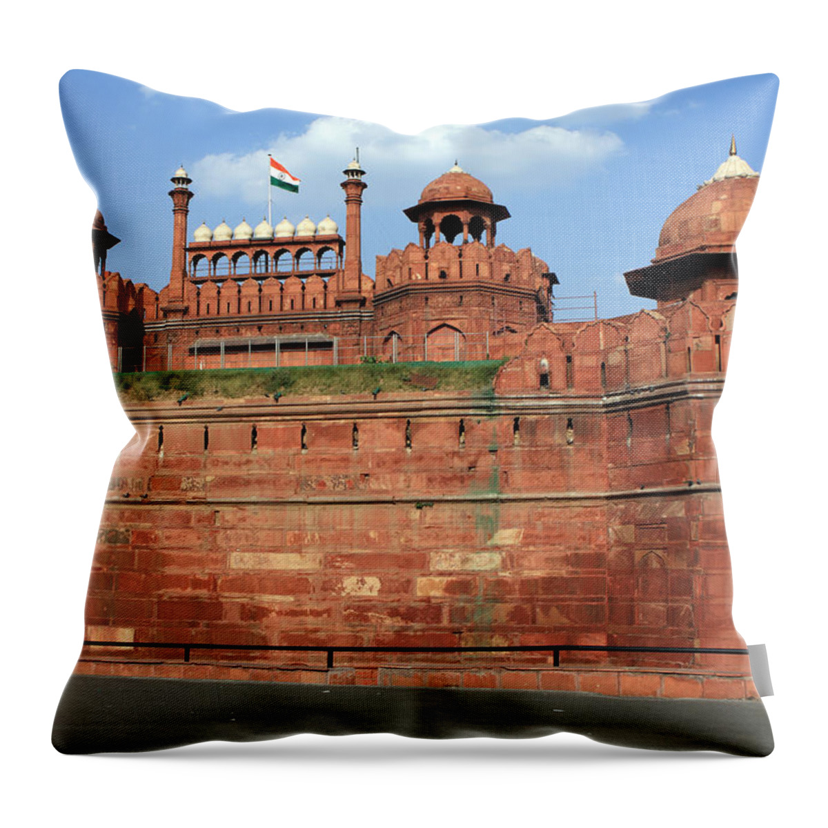 India Throw Pillow featuring the photograph Red Fort New Delhi India by Aidan Moran