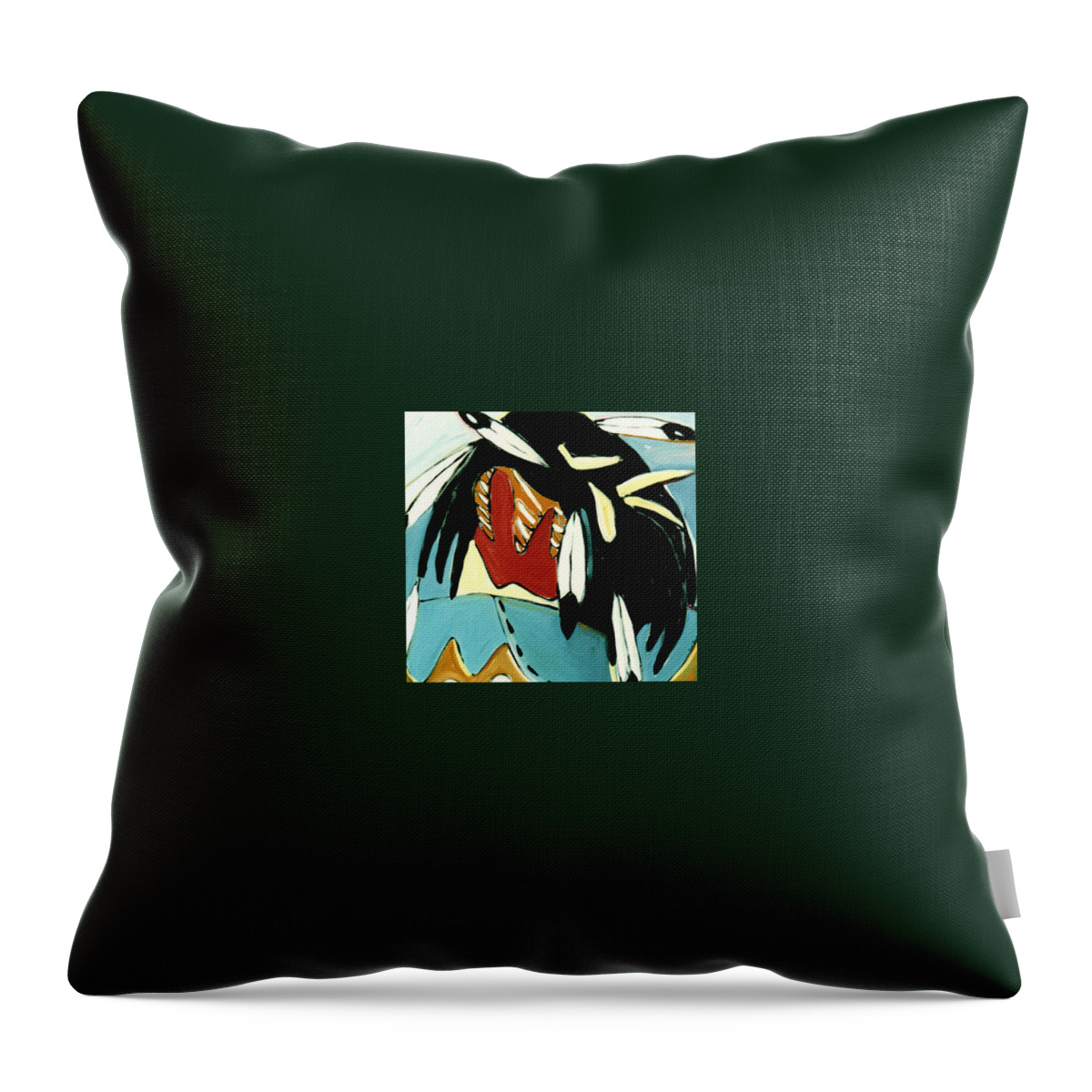 Red Throw Pillow featuring the painting Red Indian by Lance Headlee