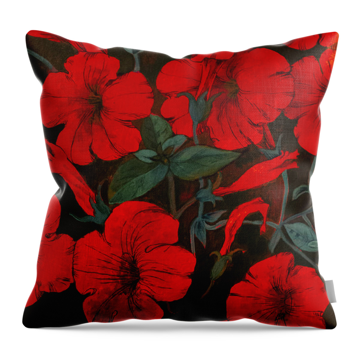 Nature Throw Pillow featuring the painting Red by Irina Effa