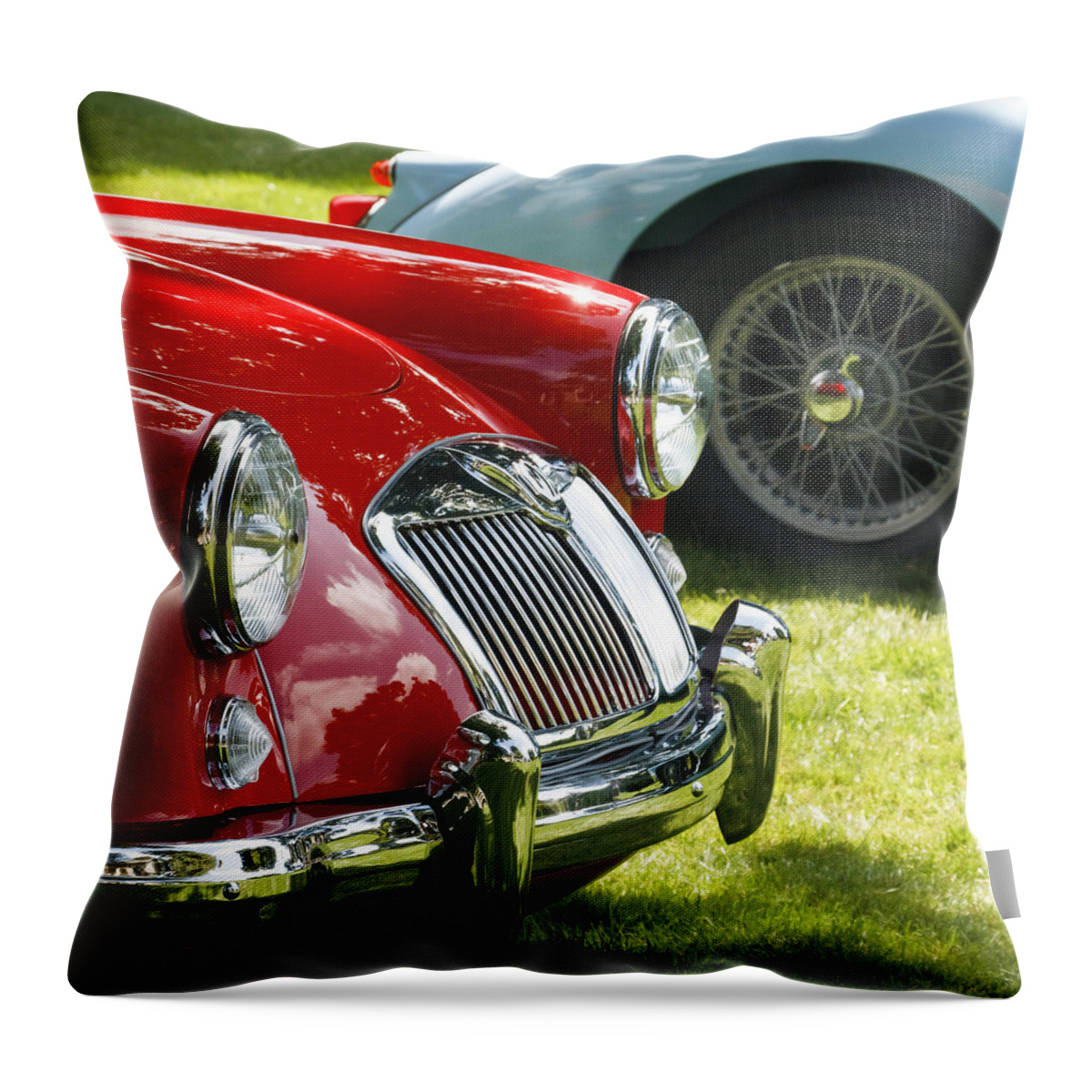 Red Mg Throw Pillow featuring the photograph Red M G by Wes and Dotty Weber