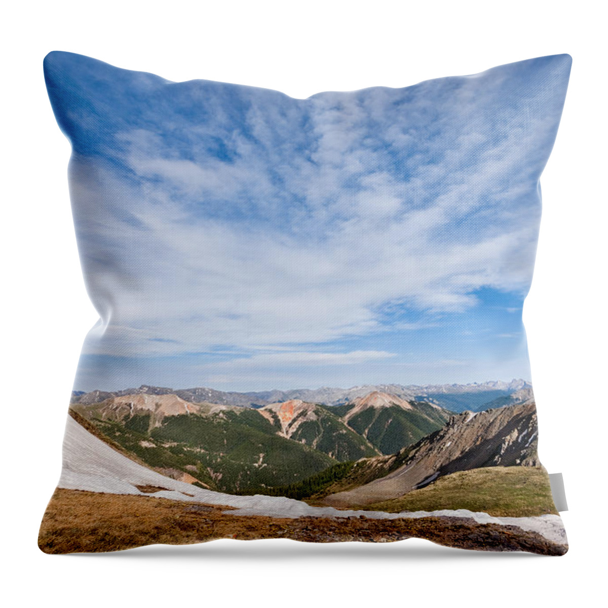 Barren Throw Pillow featuring the photograph Red Mountain from Columbine Lake Pass by Jeff Goulden