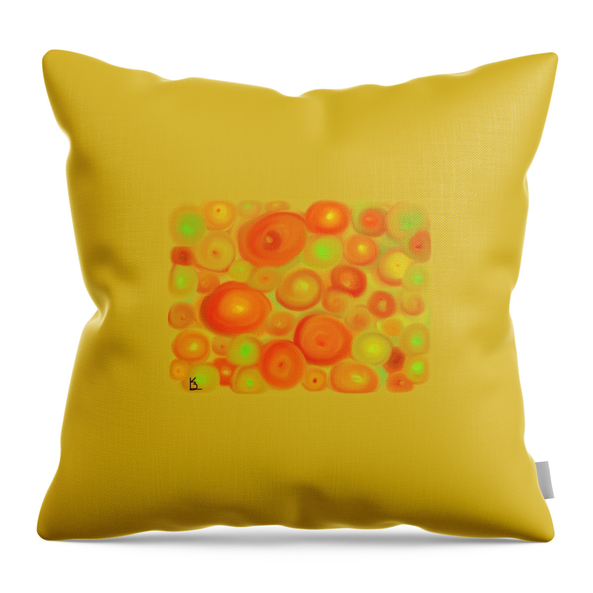 Digital Art Throw Pillow featuring the digital art Red-Orange Circle Abstract by Karen Buford