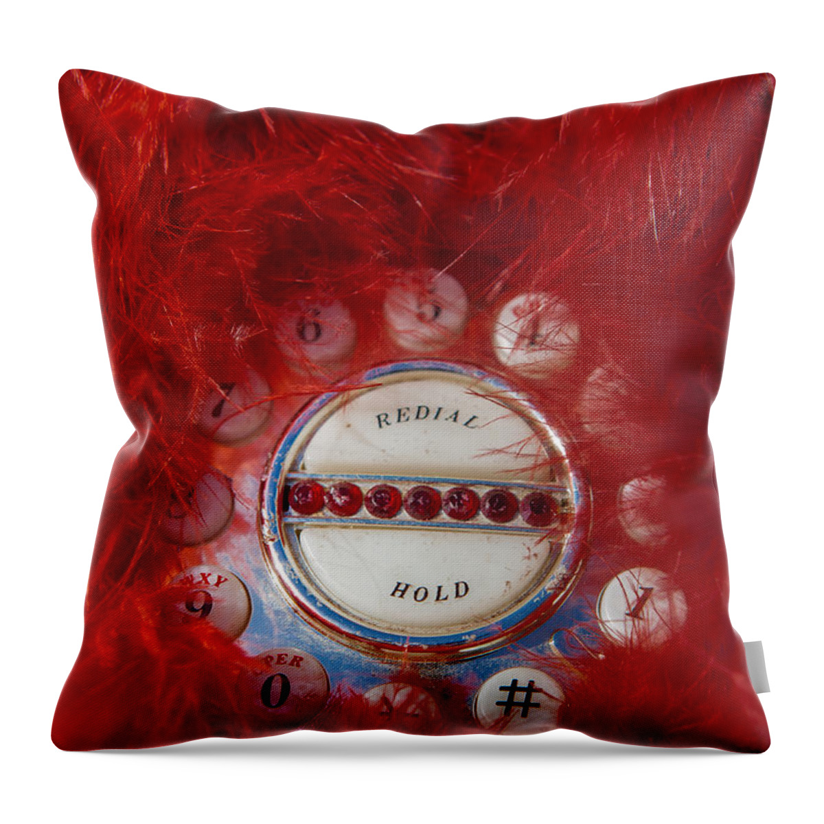 Mid Century Throw Pillow featuring the photograph Red Phone for Emergencies by Scott Campbell