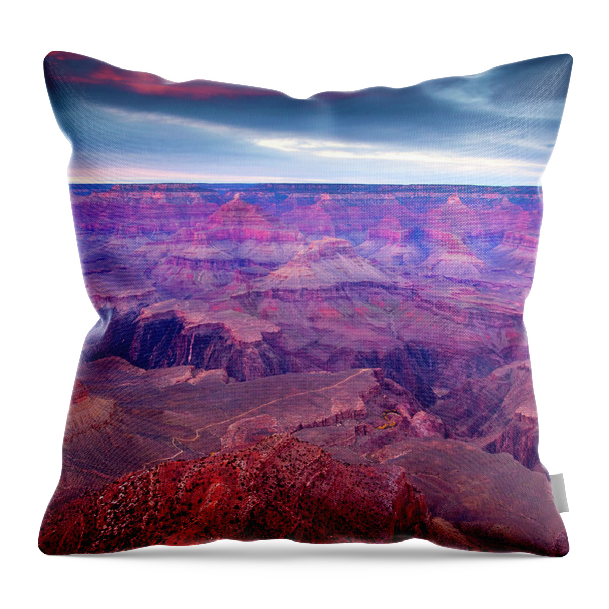 Grand Canyon Throw Pillow featuring the photograph Red Rock Dusk by Michael Dawson