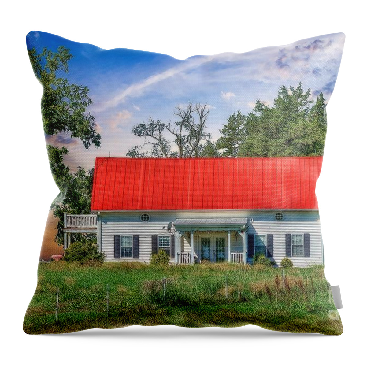 Red Roof Charm Throw Pillow featuring the photograph Red Roof Charm by Liane Wright