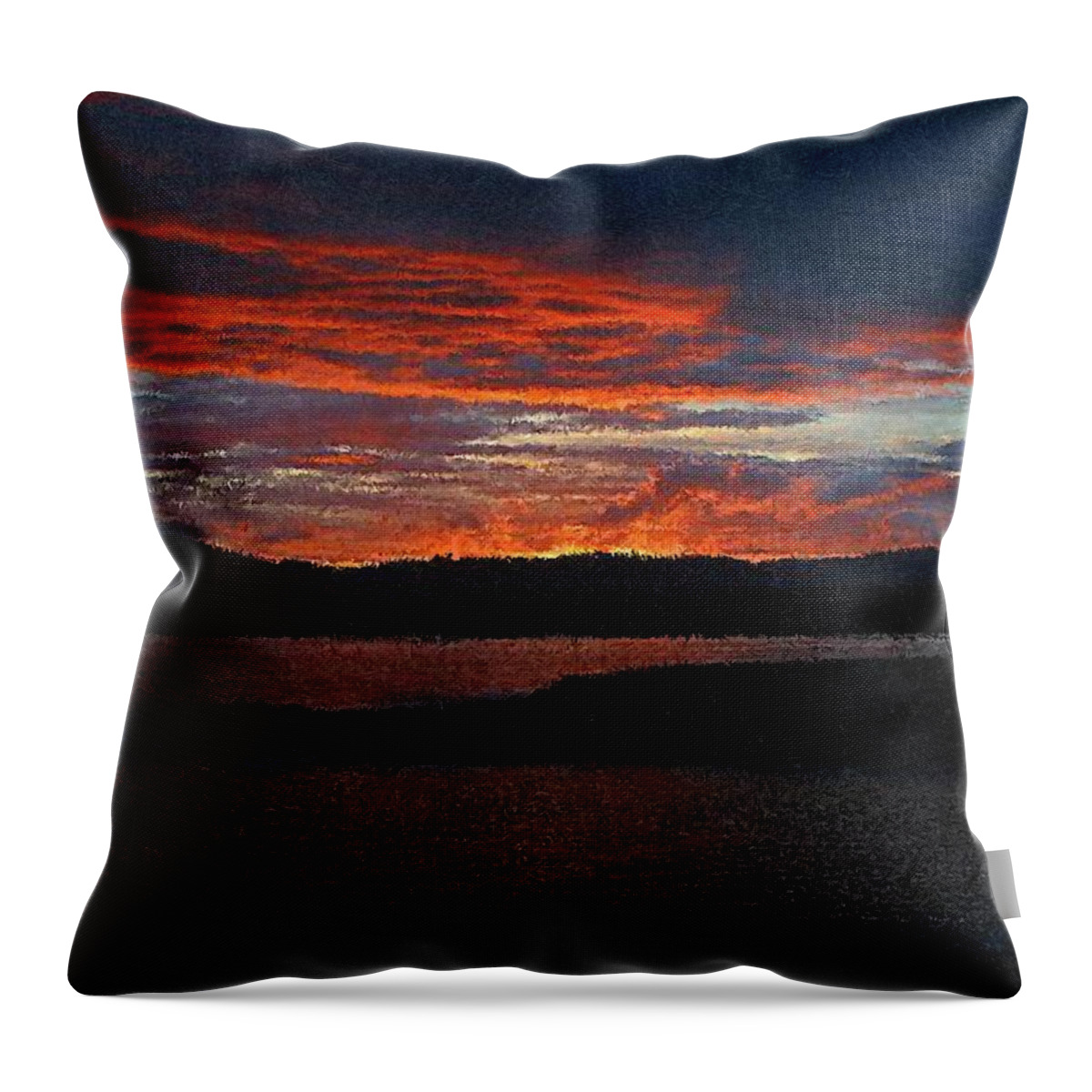 Sunset Throw Pillow featuring the painting Red Sky at Night by Bruce Nutting