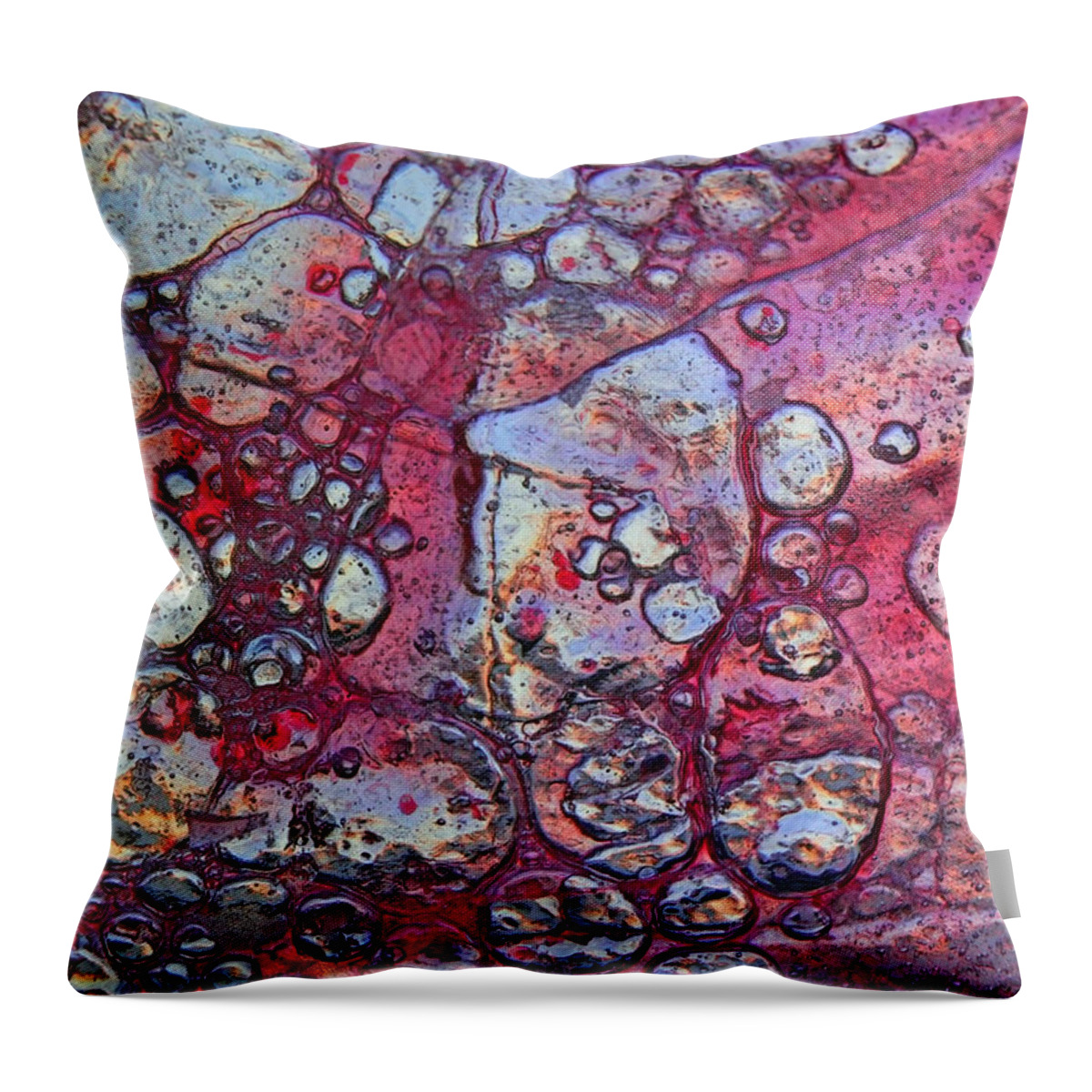 Ice Art Throw Pillow featuring the photograph Red Spot by Sami Tiainen