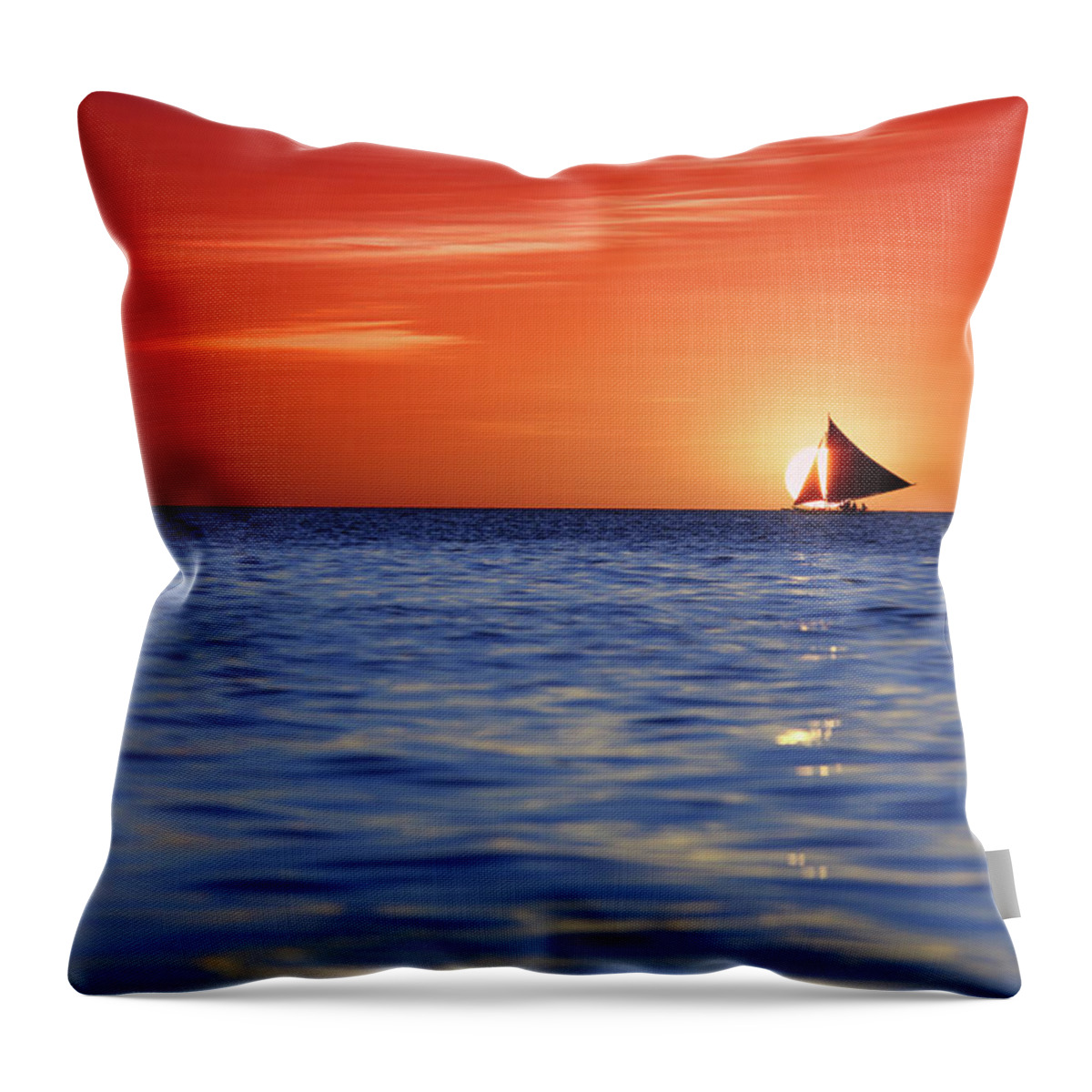 Scenics Throw Pillow featuring the photograph Red Sunset by Vuk8691