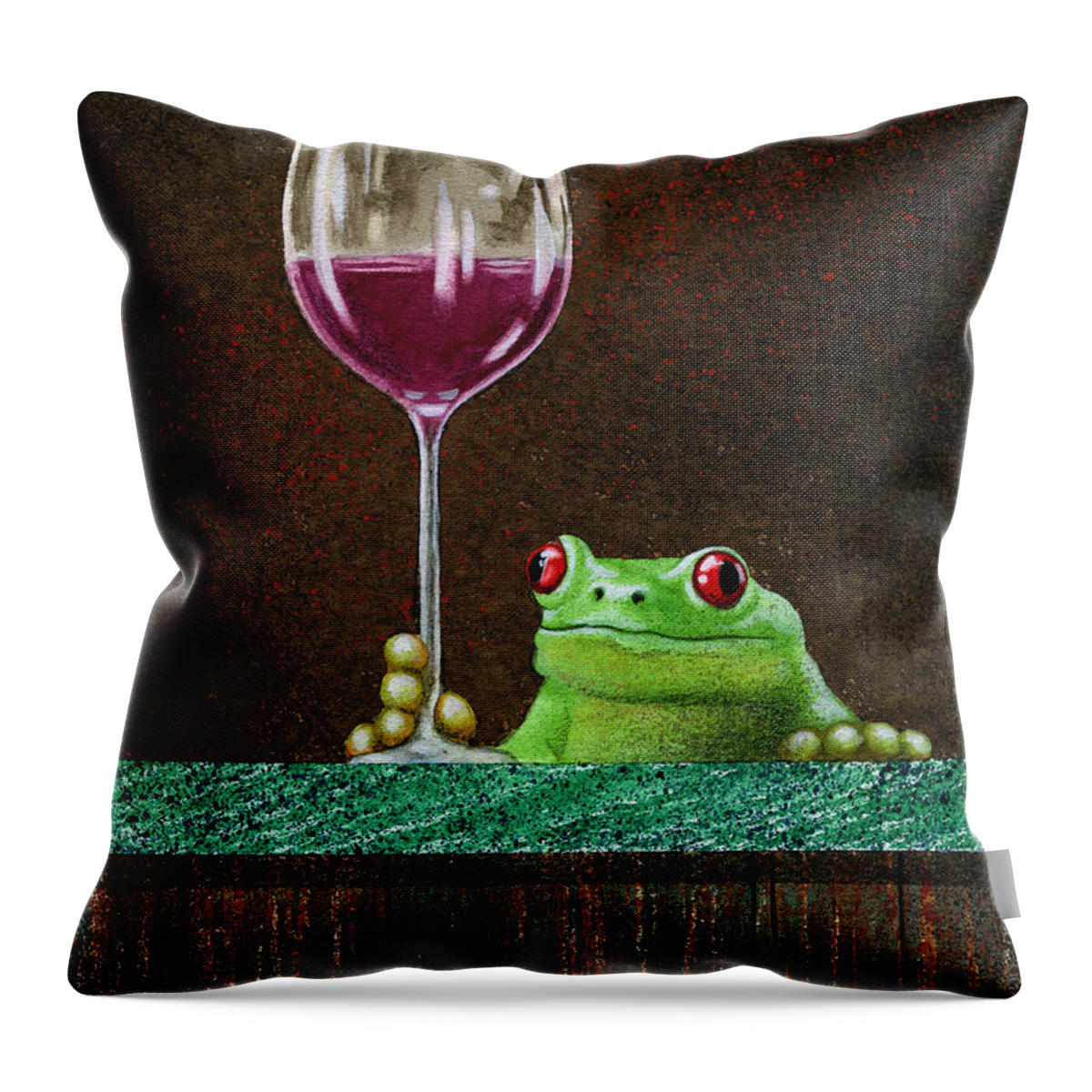 Will Bullas Throw Pillow featuring the painting Red Wine Bar Hopping... by Will Bullas
