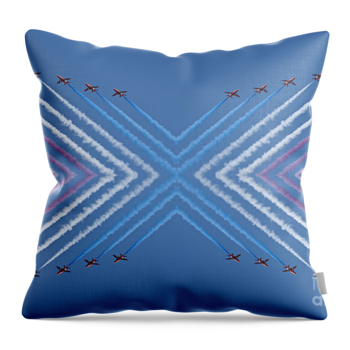 Red Arrows Throw Pillow featuring the photograph Red X by Steve Purnell