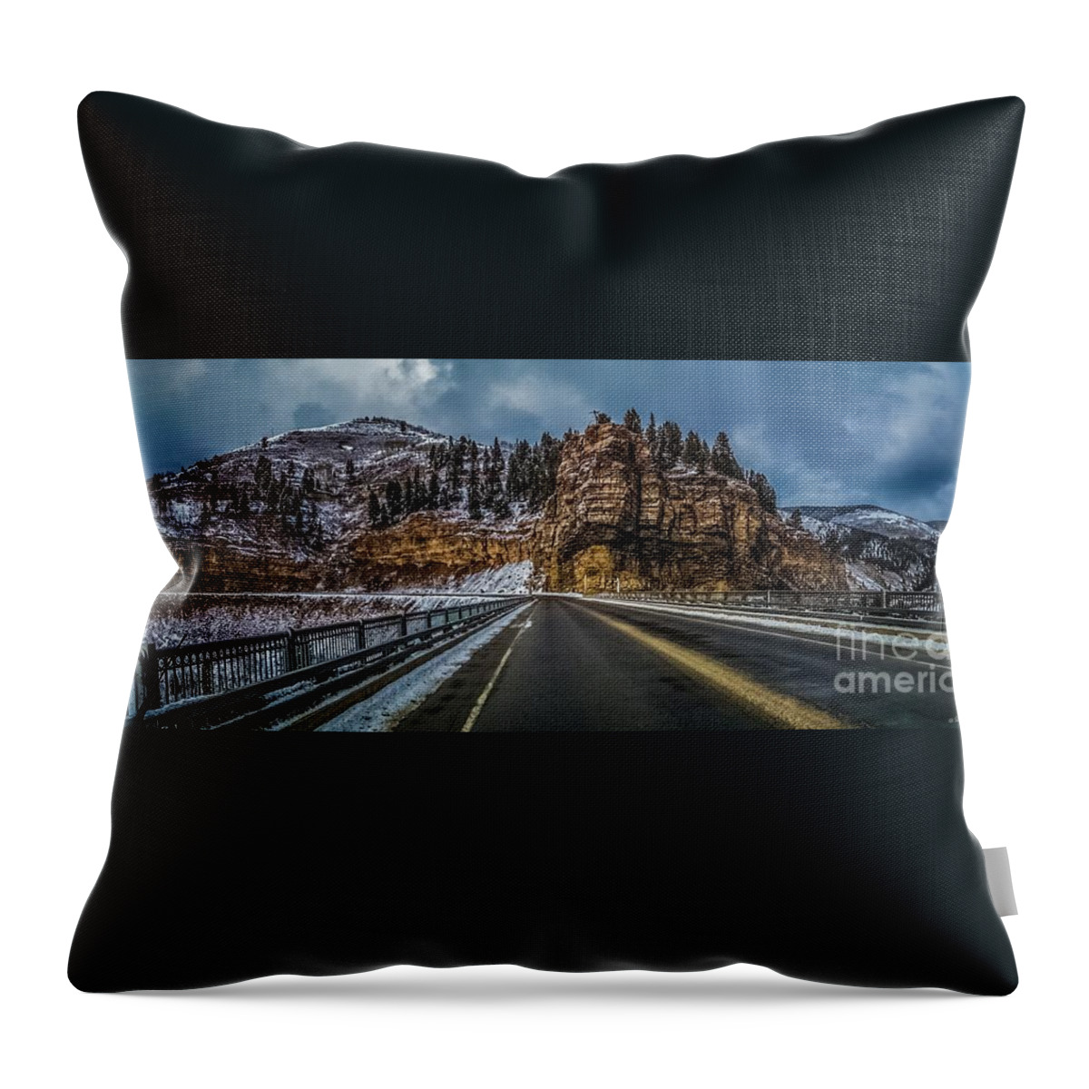 Bridge. Mountain Throw Pillow featuring the photograph Redcliff Bridge 2 by Jesse Post