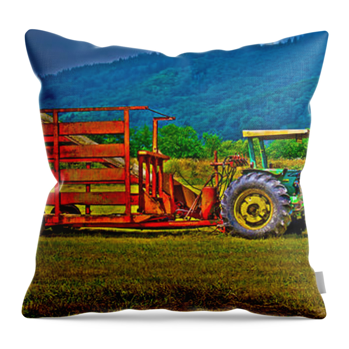 Farm Tractor Throw Pillow featuring the photograph Redwood CA by Richard J Cassato