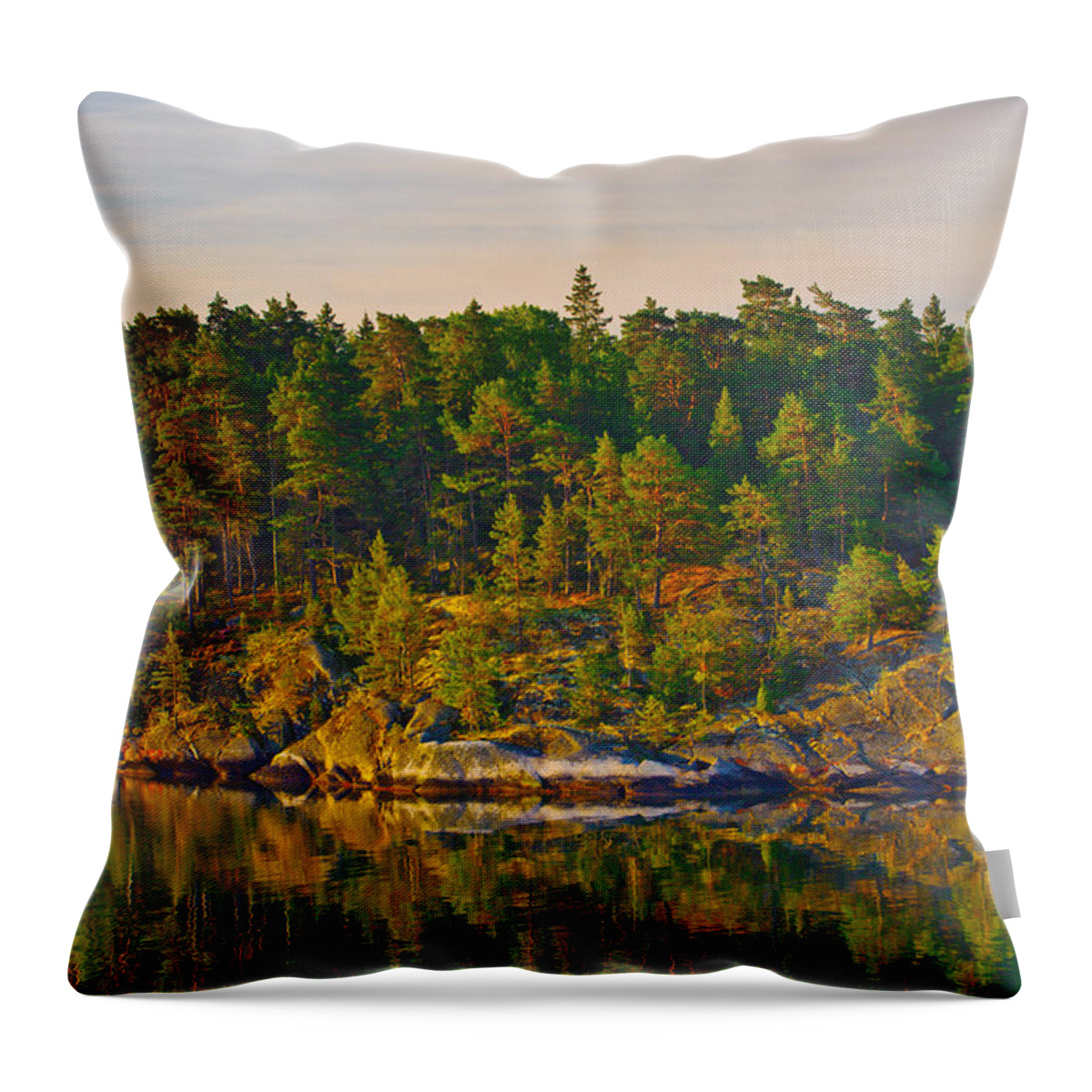 Baltic Sea Throw Pillow featuring the photograph Reflections 2 Sweden by Marianne Campolongo