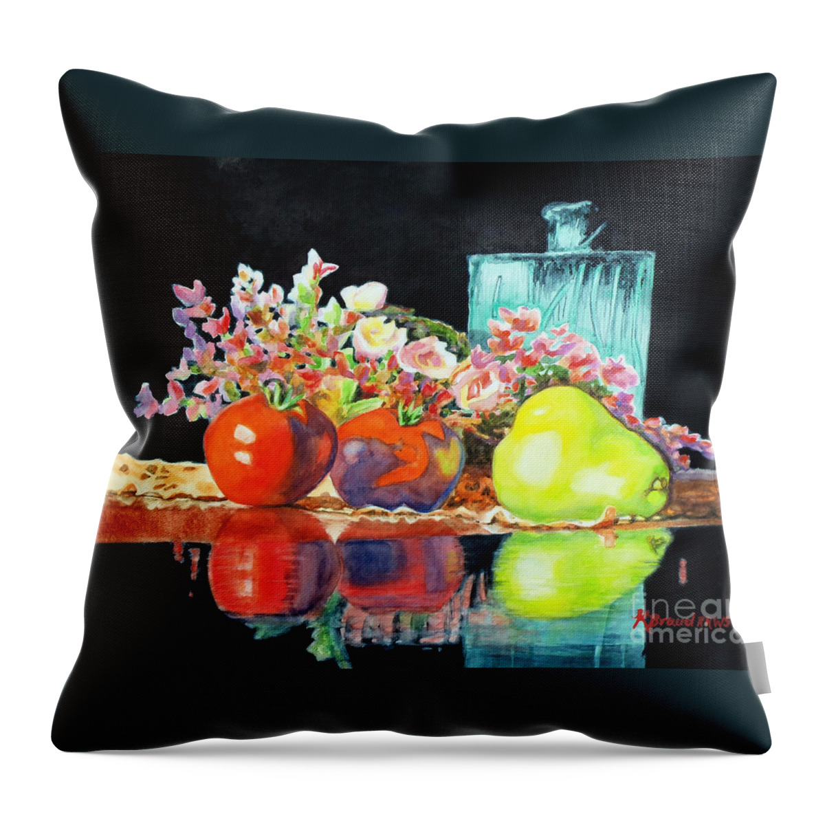 Painting Throw Pillow featuring the painting Reflections in Color by Kathy Braud
