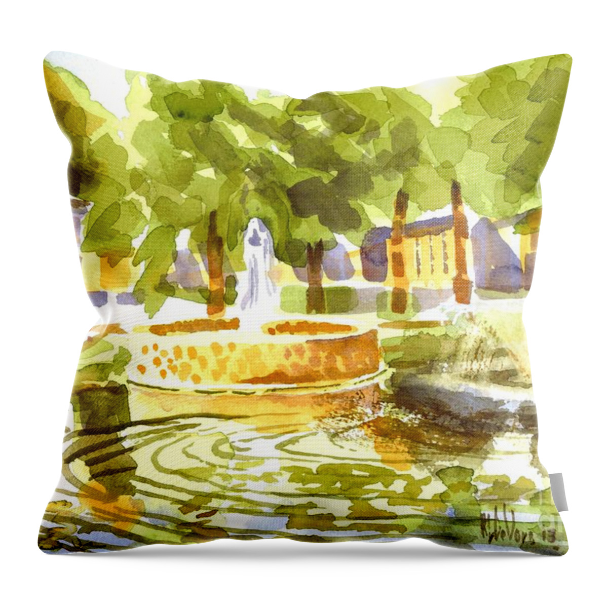 Reflections Throw Pillow featuring the painting Reflections by Kip DeVore