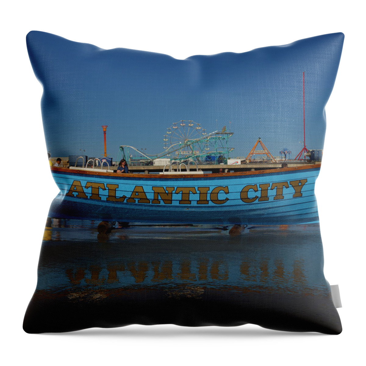 Atlantic City Throw Pillow featuring the photograph Reflections of Atlantic City by Joshua House