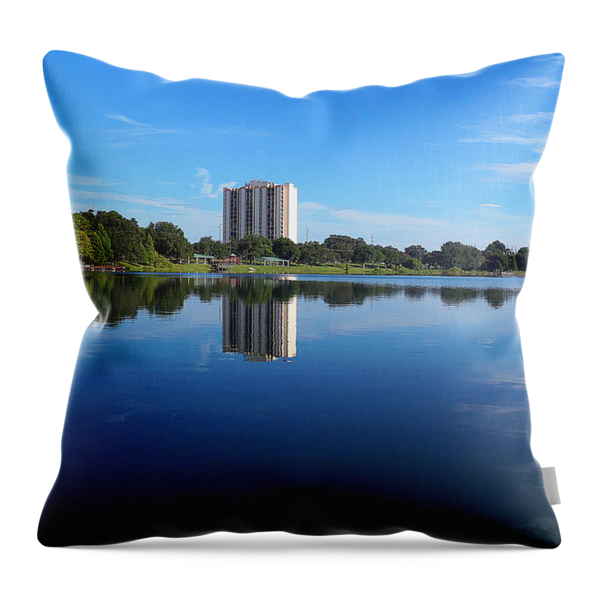 Landscape Photography Throw Pillow featuring the photograph Reflections on Lake Silver 002 by Christopher Mercer