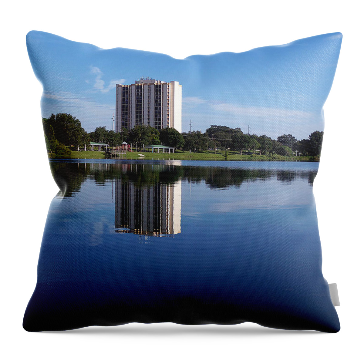 Landscape Photography Throw Pillow featuring the photograph Reflections on Lake Silver by Christopher Mercer