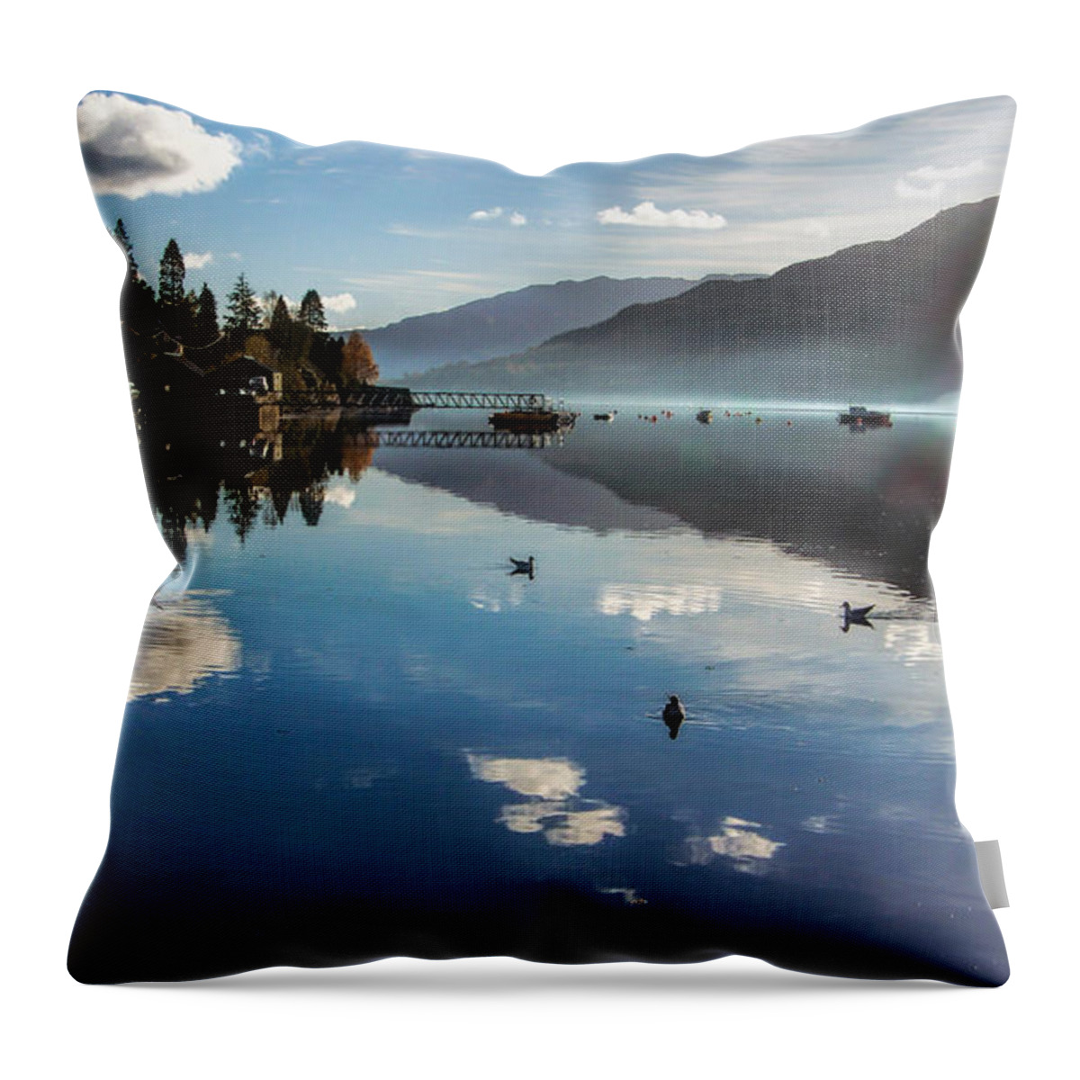 Loch Goil Throw Pillow featuring the photograph Reflections on Loch Goil Scotland by Lynn Bolt