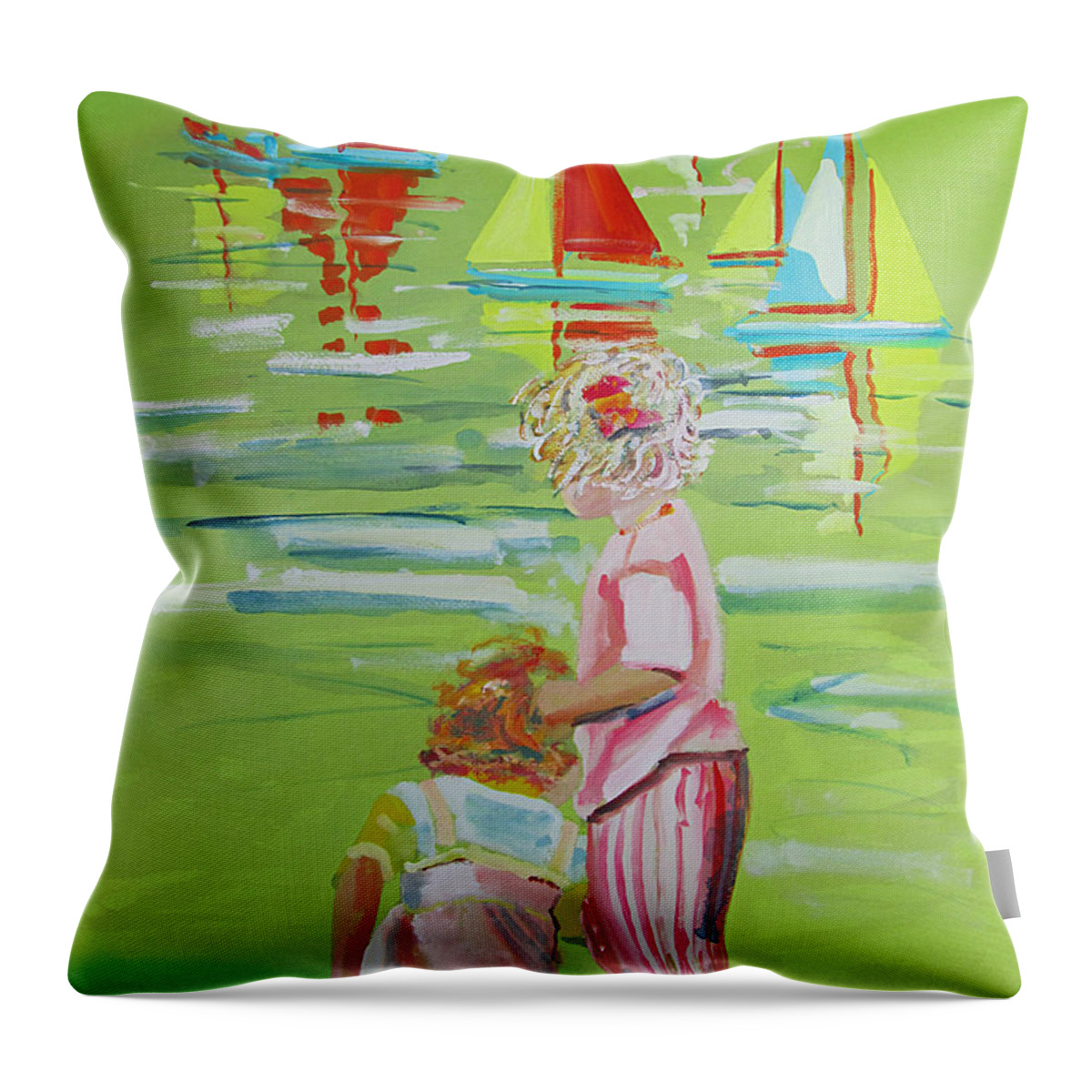 Kids Throw Pillow featuring the painting Regatta by Charles Stuart