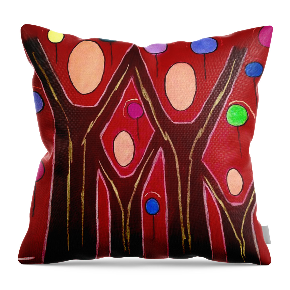 Family Throw Pillow featuring the painting Rejoice As One by Chrissy Pena