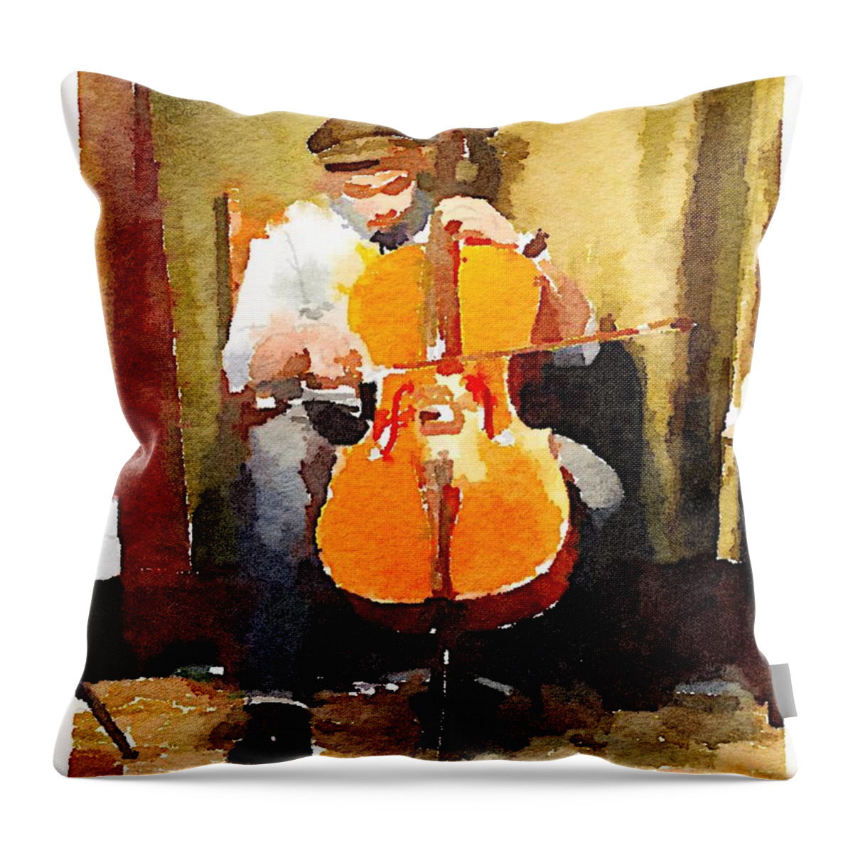 Waterlogue Throw Pillow featuring the digital art Release by Shannon Grissom