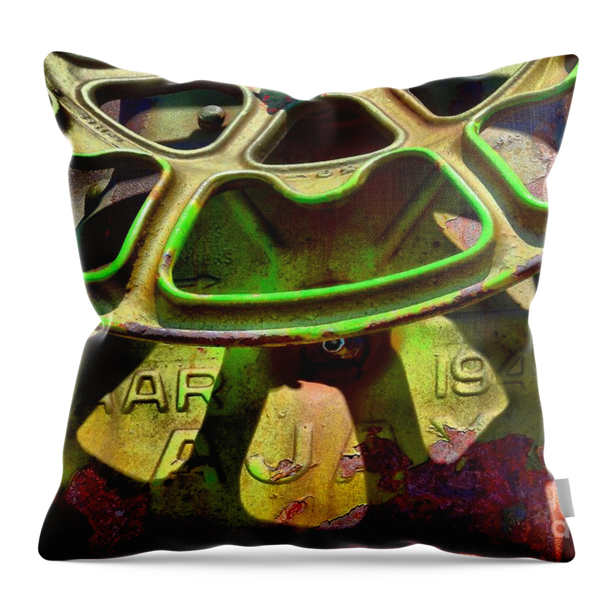 Abstract Throw Pillow featuring the photograph Relic of 42 by Lauren Leigh Hunter Fine Art Photography