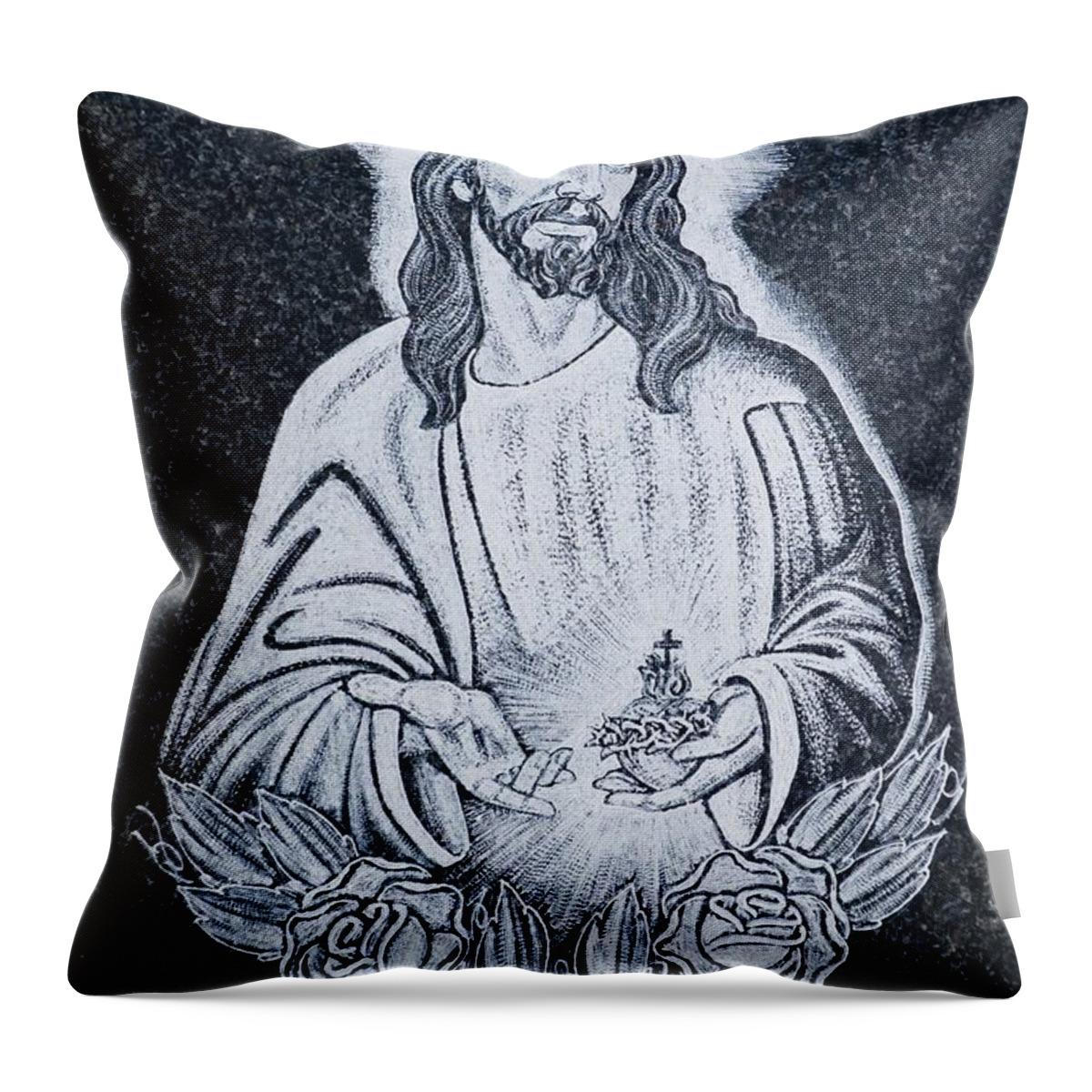 Burial Grounds Throw Pillow featuring the photograph Religious Icons In Spanish Cemetery by Michael Thornton