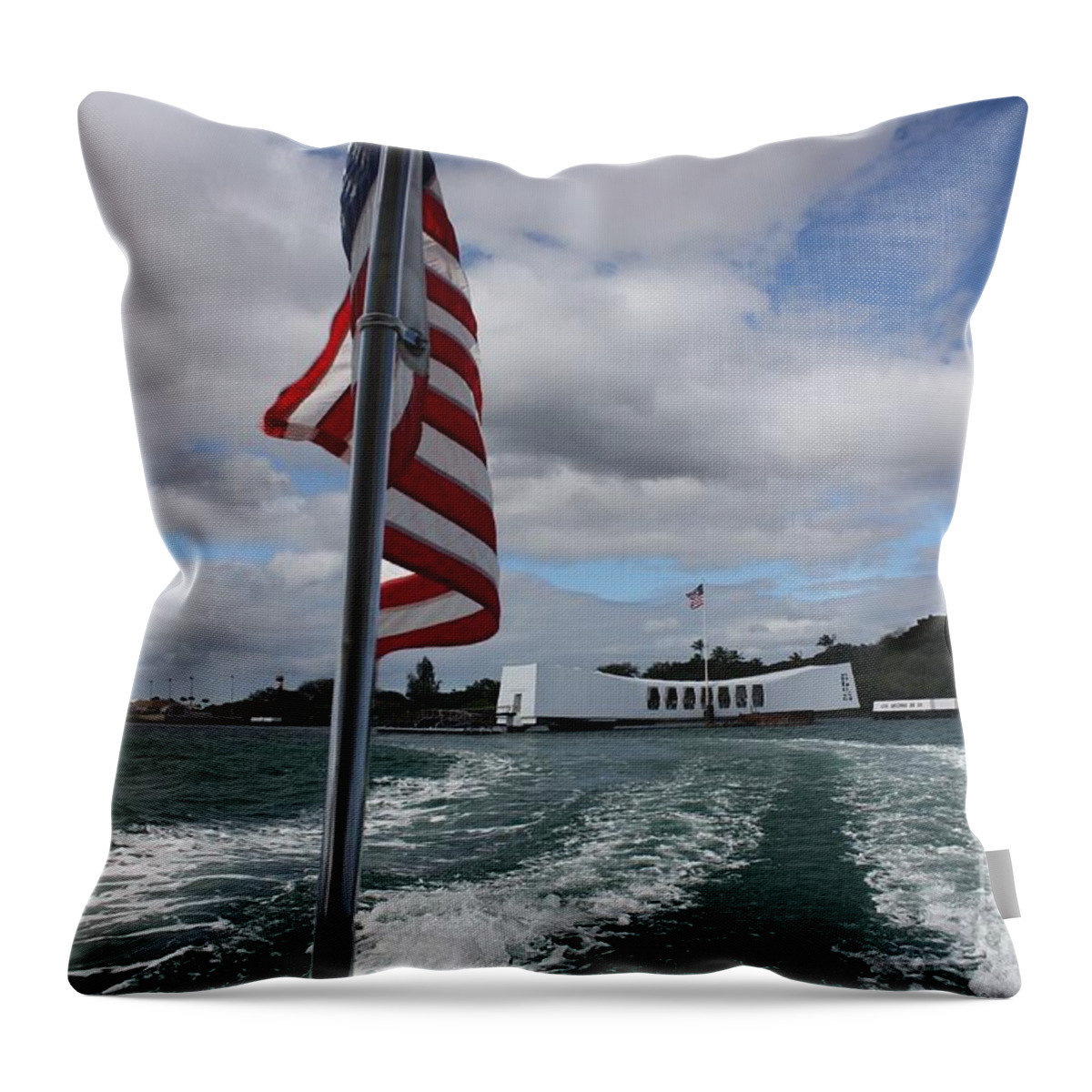 Pearl Harbor Throw Pillow featuring the photograph Remember - Pearl Harbor by Veronica Batterson