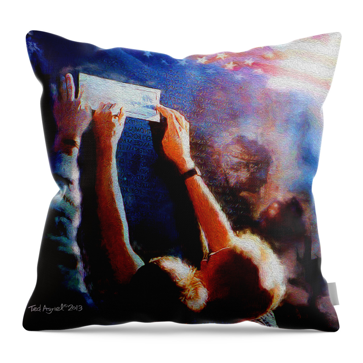 Painting Throw Pillow featuring the painting Remembrance by Ted Azriel