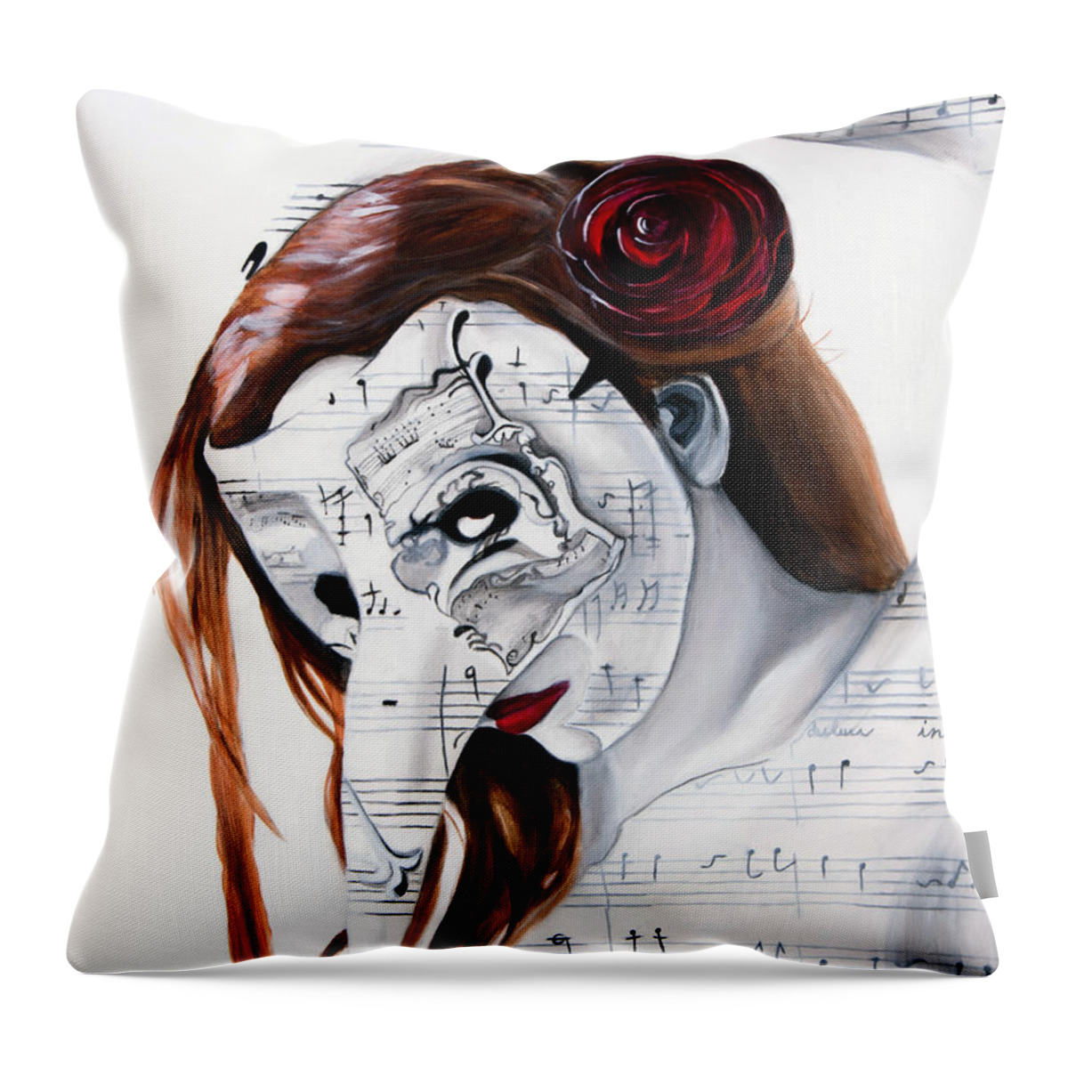 Denise Throw Pillow featuring the painting Requiem by Denise Deiloh