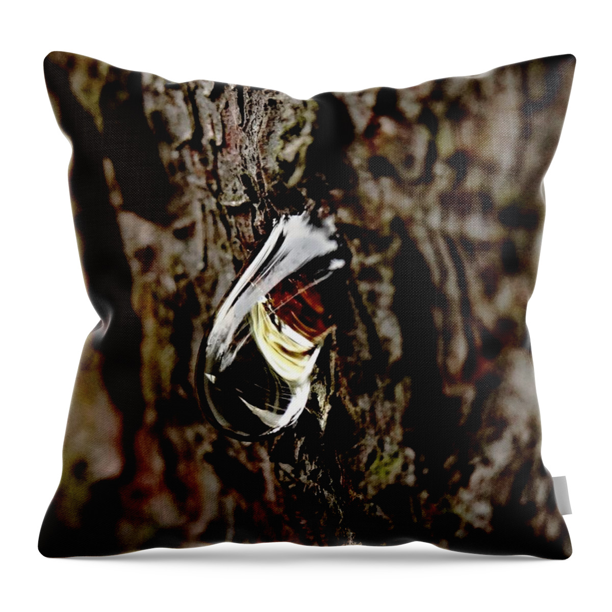 Resin Throw Pillow featuring the photograph Resin Tear by Nick Kloepping
