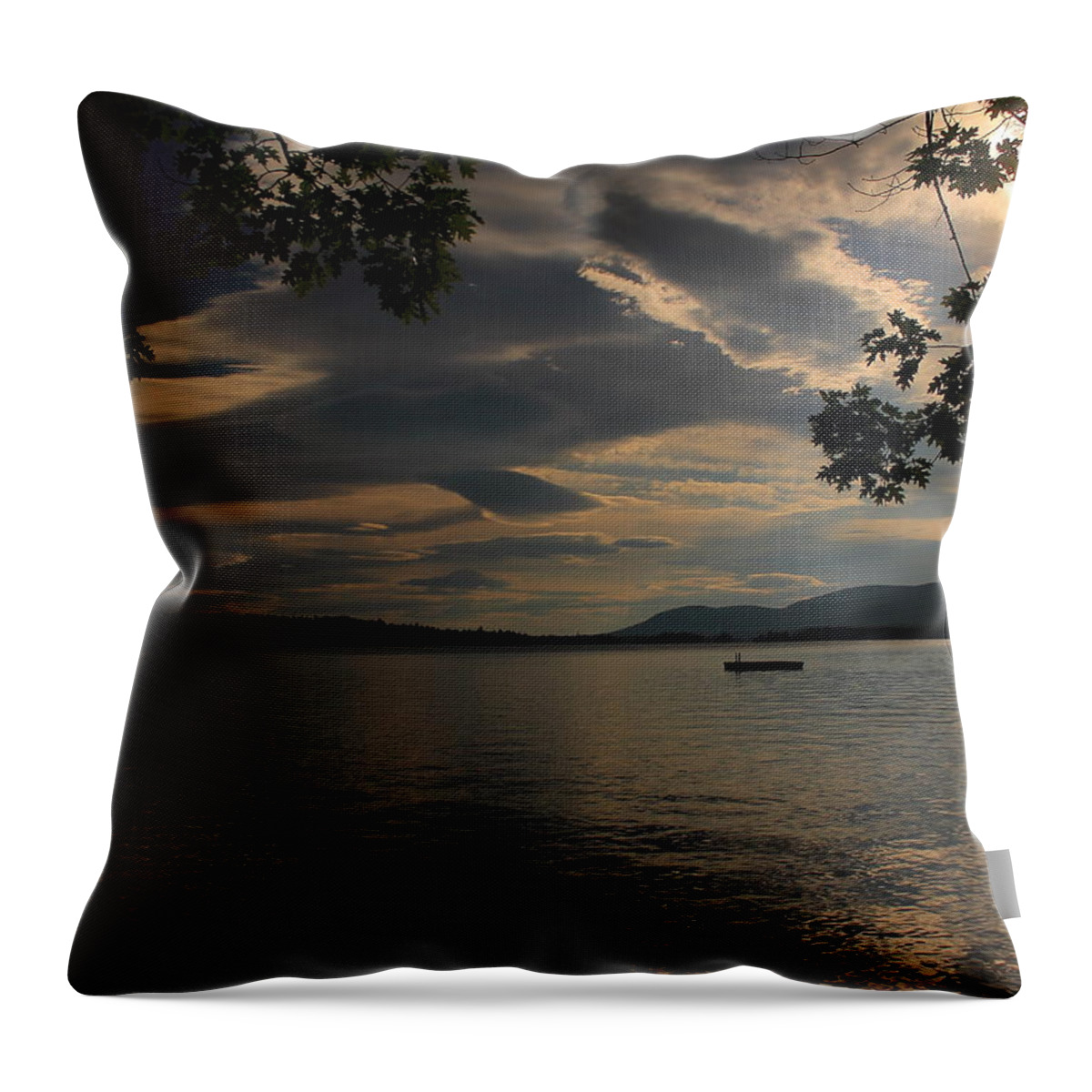 Squam Lake Throw Pillow featuring the photograph Returning Light to Squam Lake by Jeff Heimlich