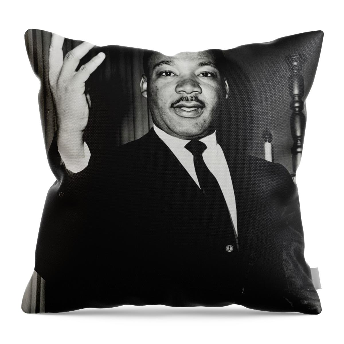 Martin Luther King Throw Pillow featuring the photograph Reverend King by Benjamin Yeager