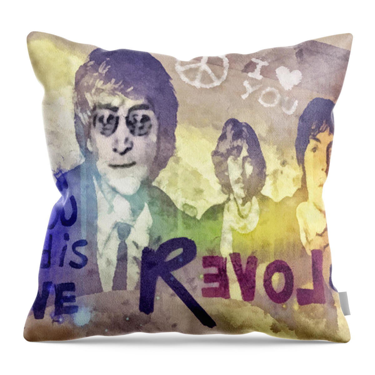 Revolution Throw Pillow featuring the mixed media Revolution by Mo T