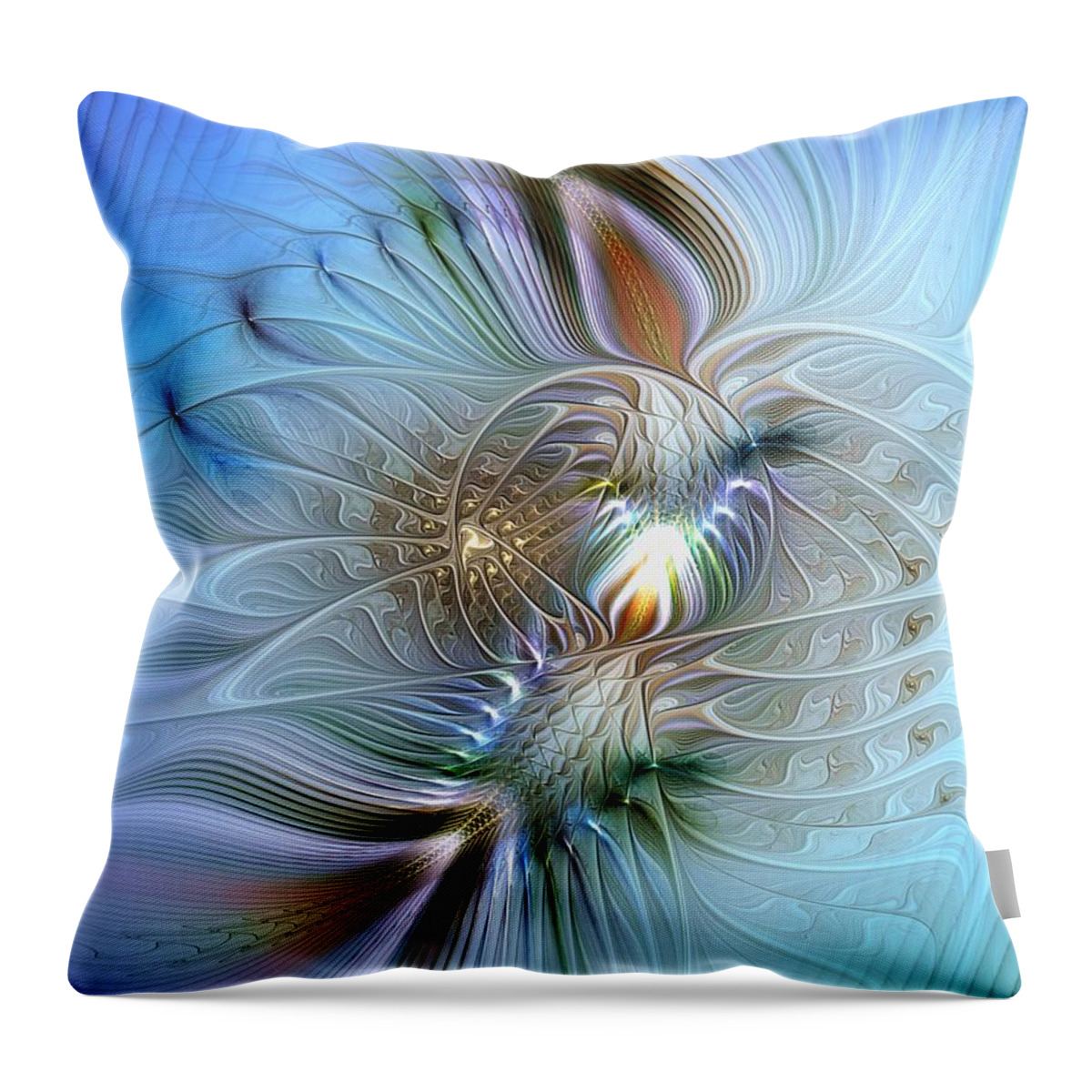 Abstract Throw Pillow featuring the digital art Rhapsodic Rendezvous by Casey Kotas