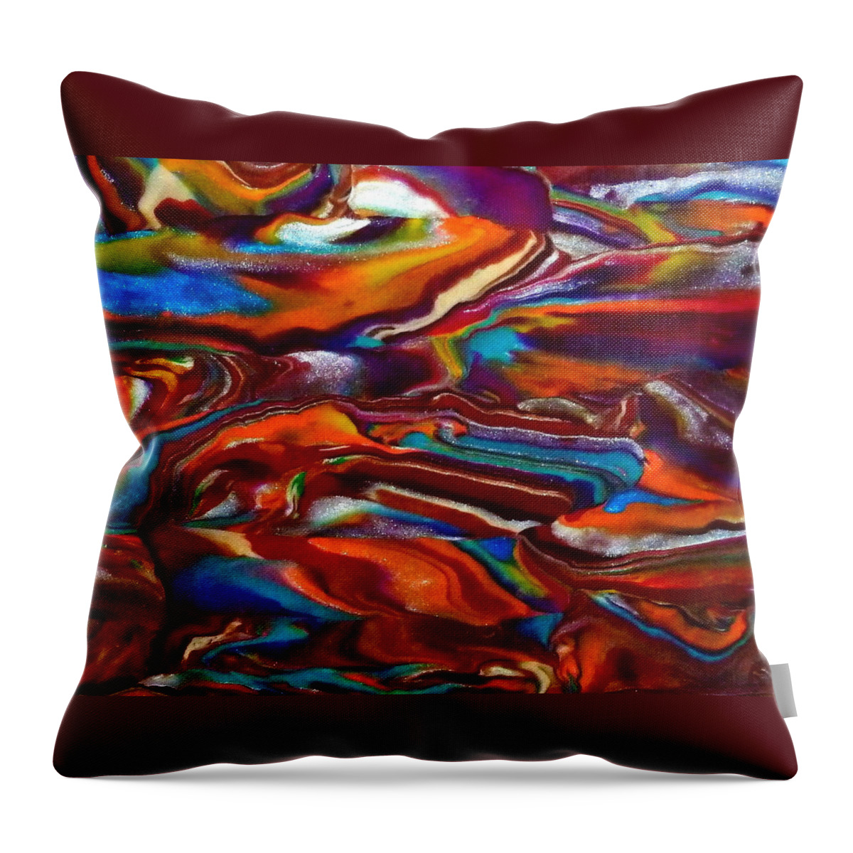Abstract Throw Pillow featuring the mixed media Rhapsody by Deborah Stanley