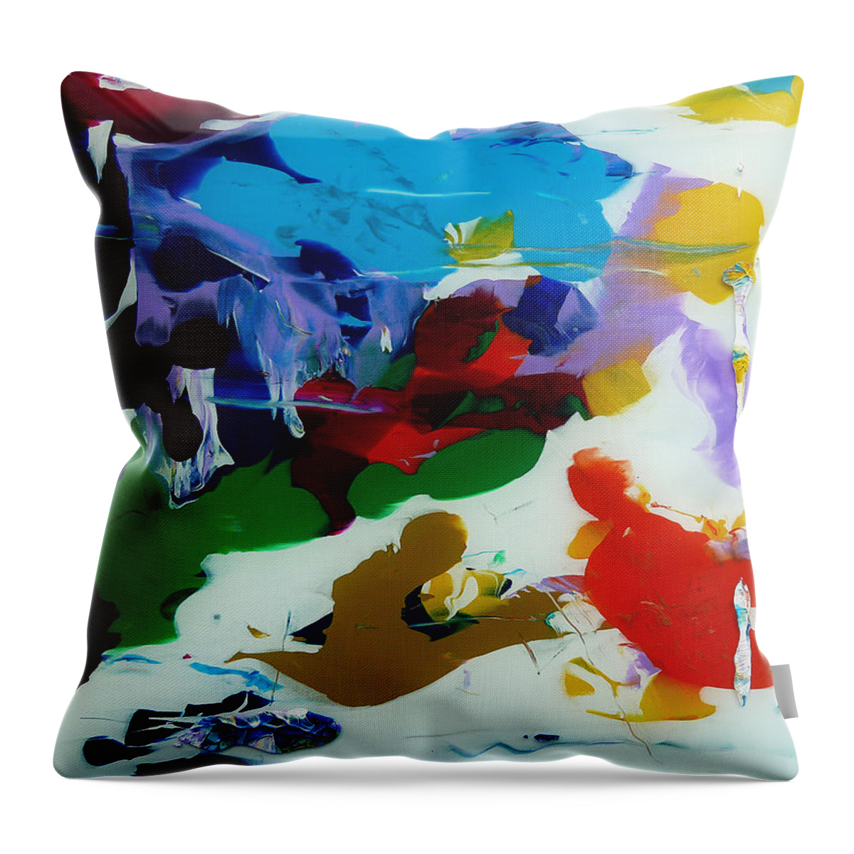 Derek Kaplan Art Throw Pillow featuring the painting Rhapsody In White by Derek Kaplan