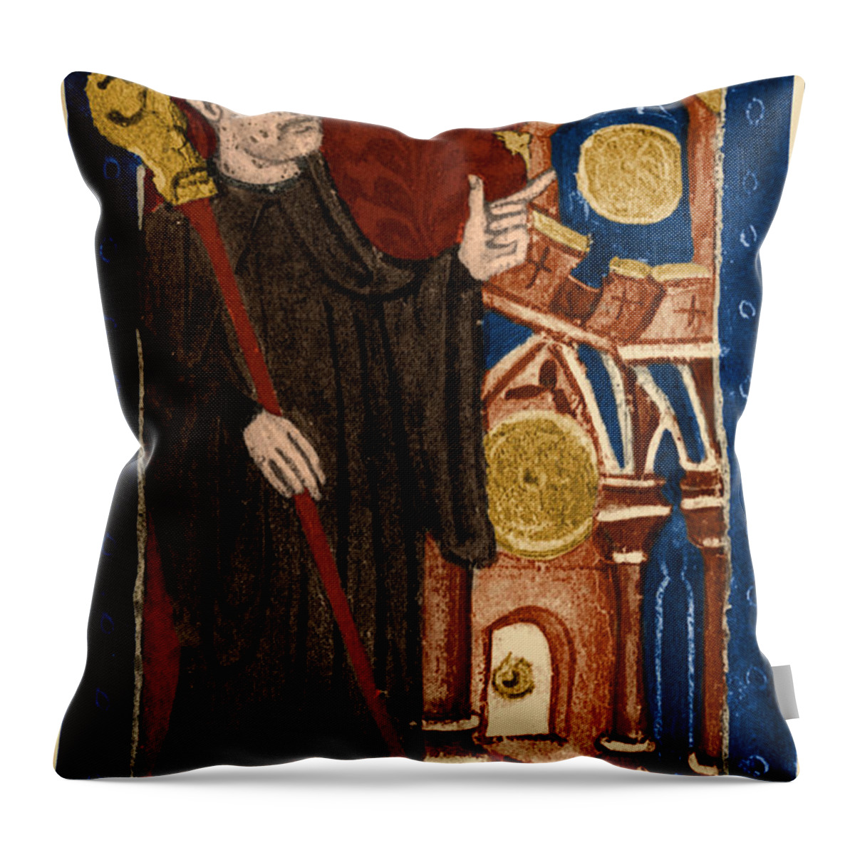 Science Throw Pillow featuring the photograph Richard Of Wallingford, English by Science Source
