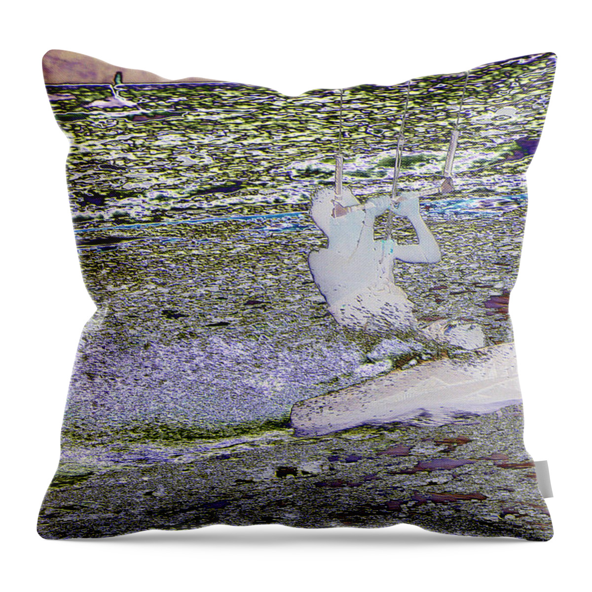 Wind Surfing Throw Pillow featuring the photograph Riding With The Wind by Jeff Swan
