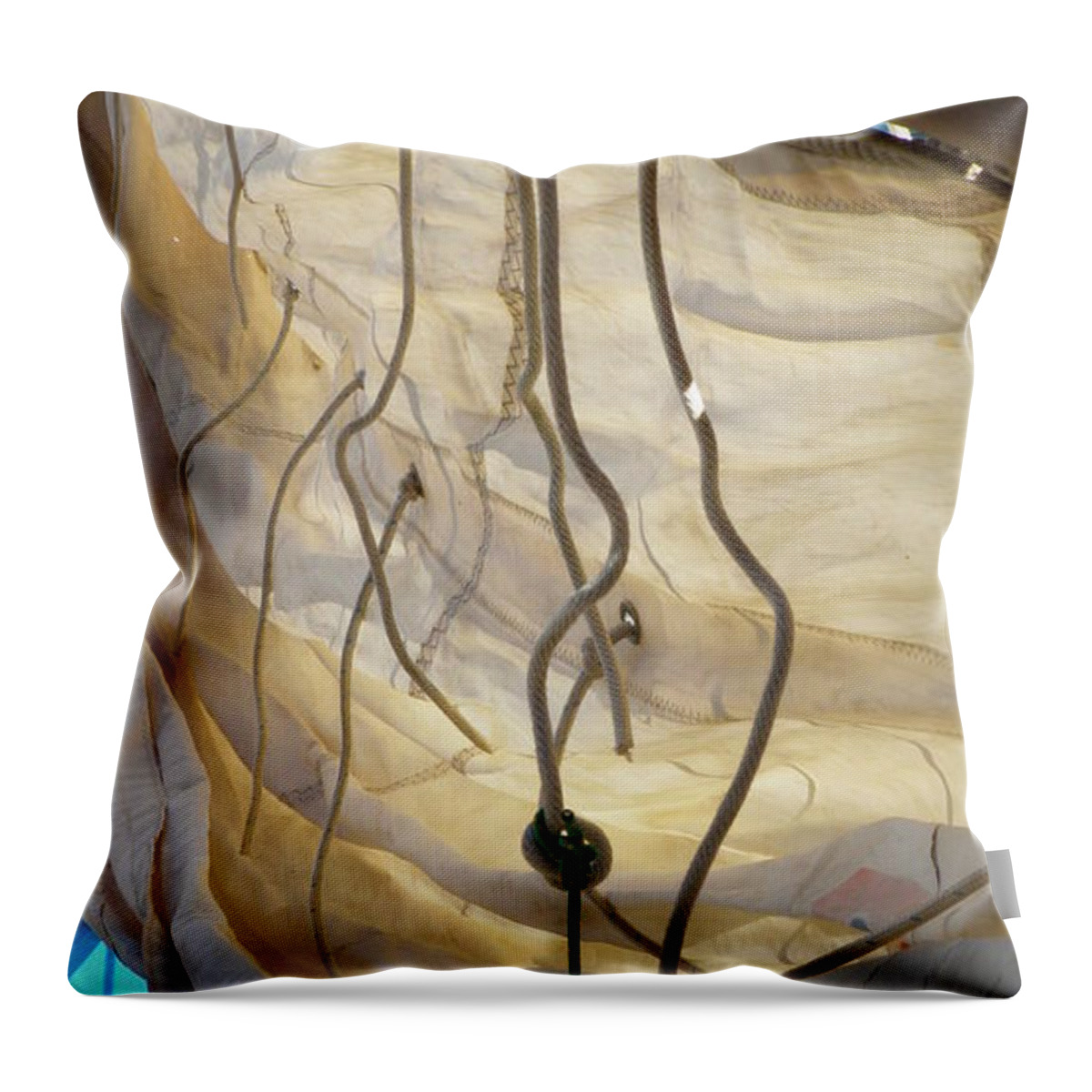 Sail Throw Pillow featuring the photograph Rigging the Main by Lainie Wrightson