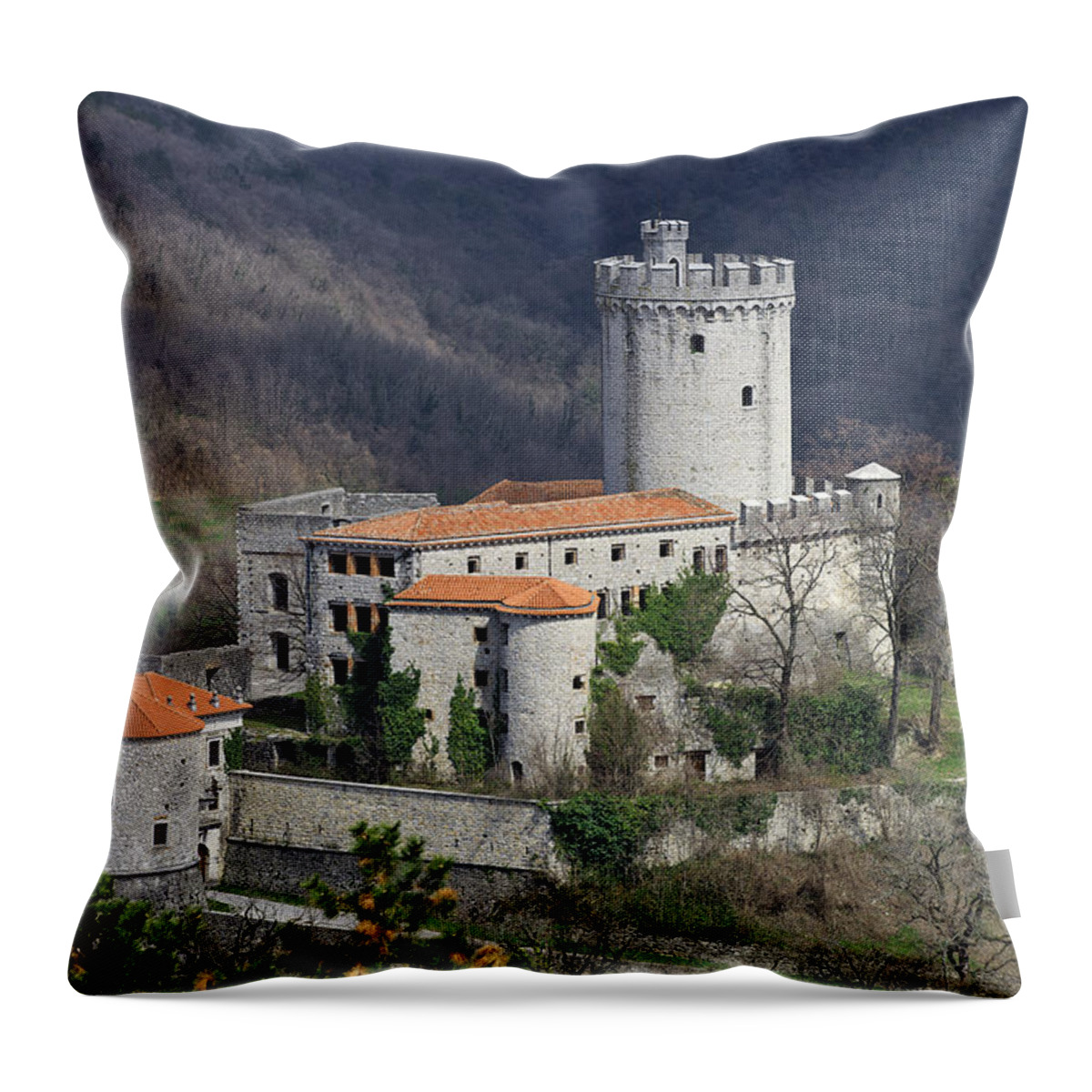 Attraction Throw Pillow featuring the photograph Rihemberk Castle by Ivan Slosar
