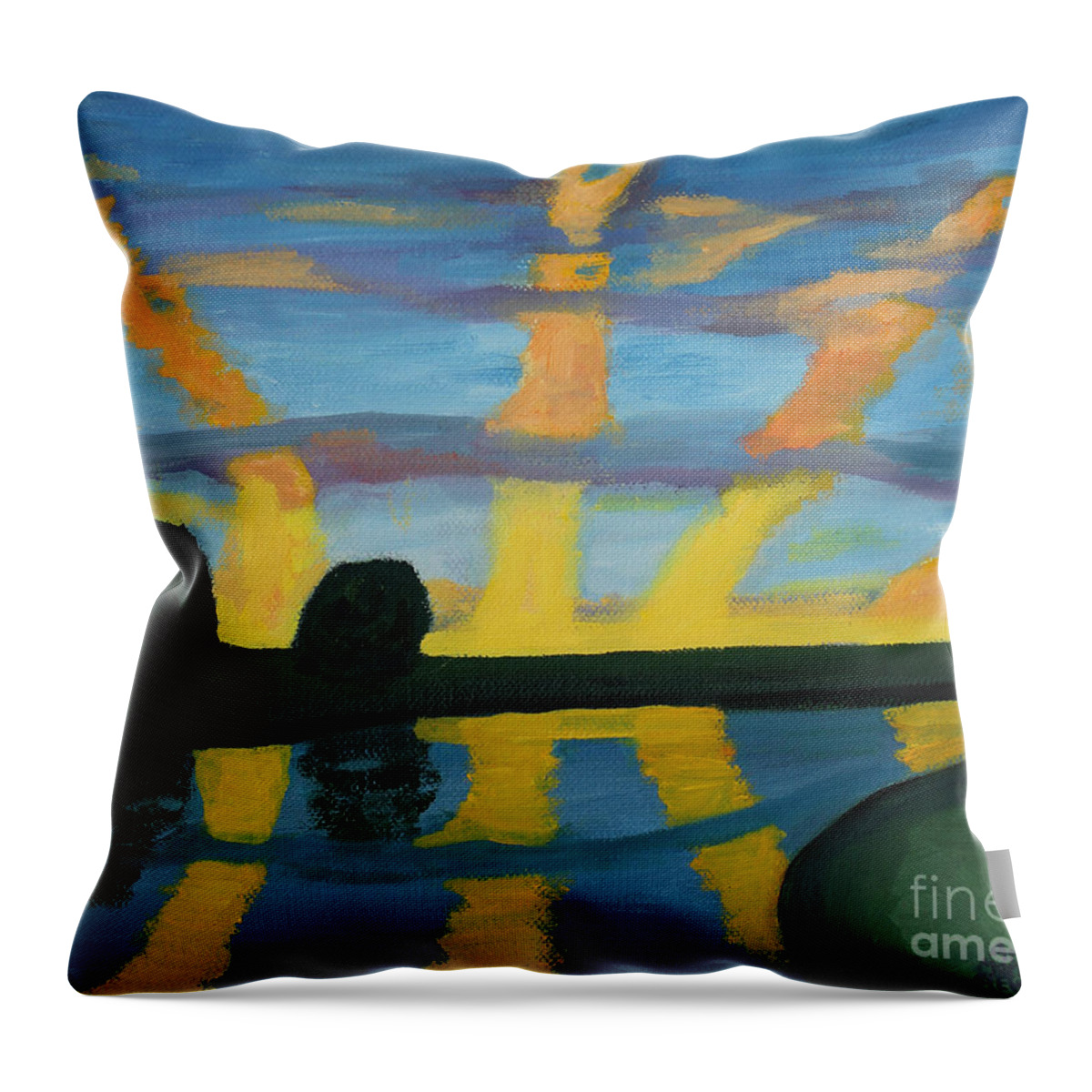 Rise And Shine Throw Pillow featuring the painting Rise And Shine by Annette M Stevenson