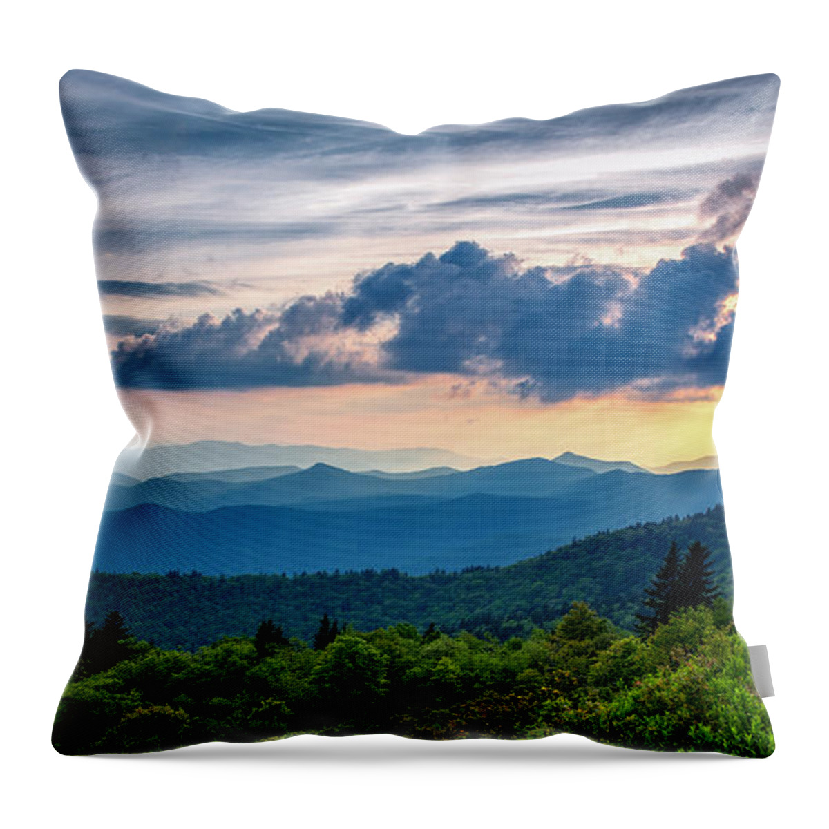 Asheville Throw Pillow featuring the photograph Rising and Setting by Joye Ardyn Durham
