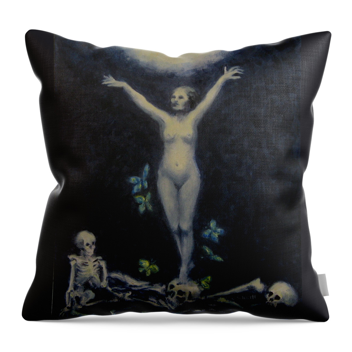 Paintings Throw Pillow featuring the painting Rising to the Light by Connie Schaertl
